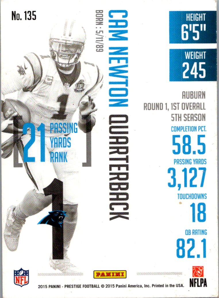 2015 Panini Prestige Cam Newton #135