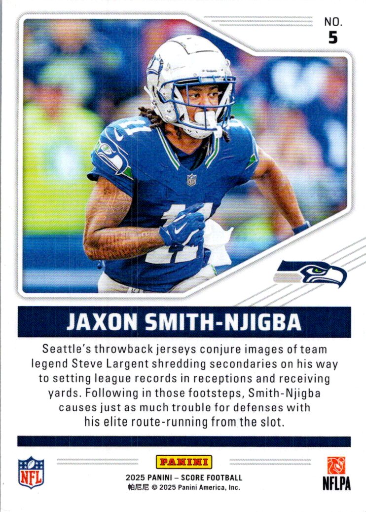 2025 Panini Score Football Throwbacks Jaxon Smith-Njigba #5