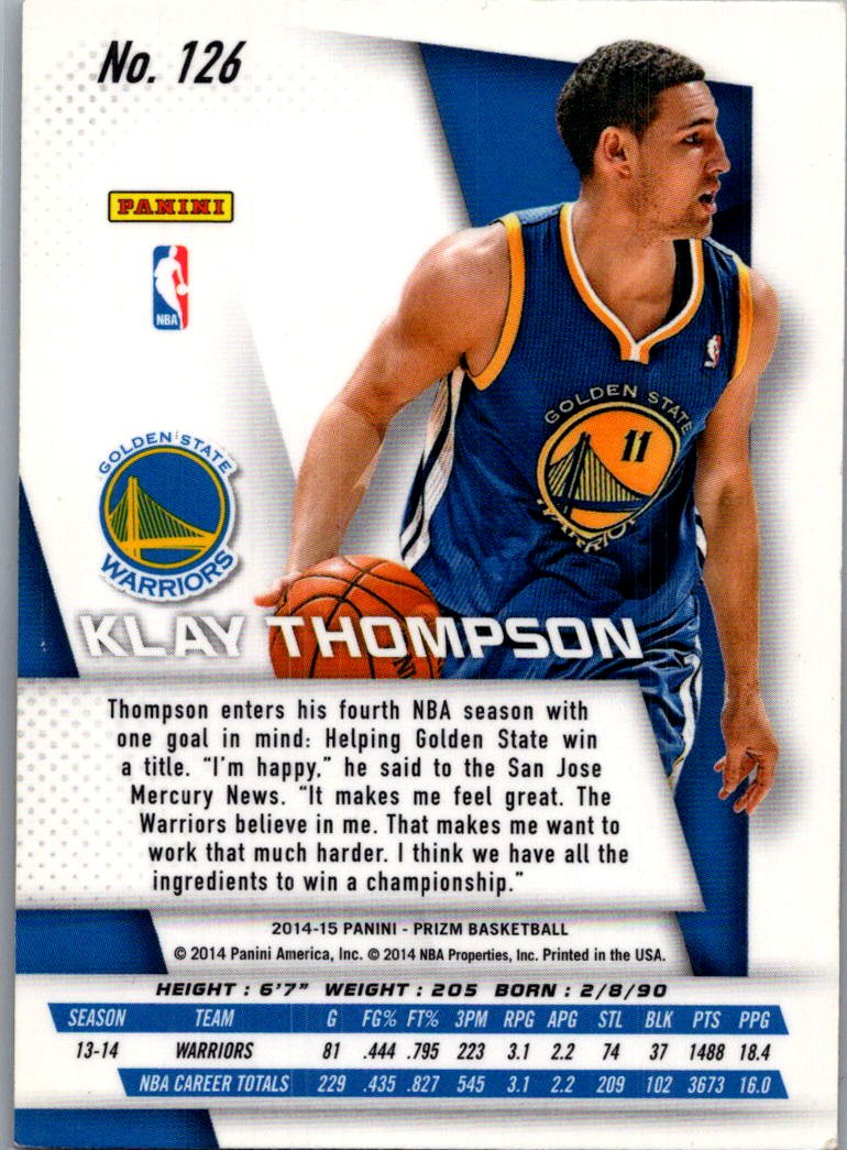 2014 Panini Prizm Klay Thompson #126