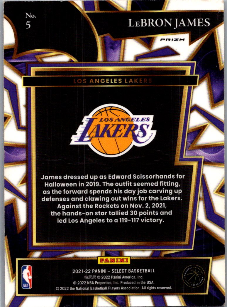 2022 Panini Select Turbocharged LeBron James #5 Prizm