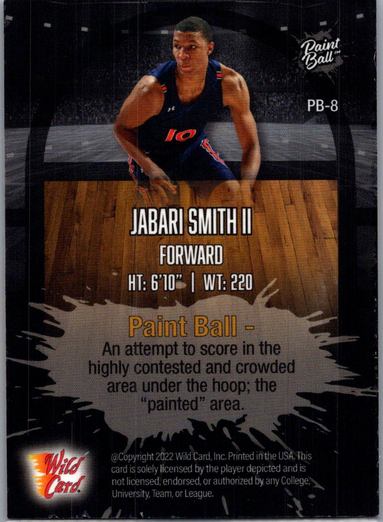 2022 Wild Card Matte Paint Ball Jabari Smith II #PB-8