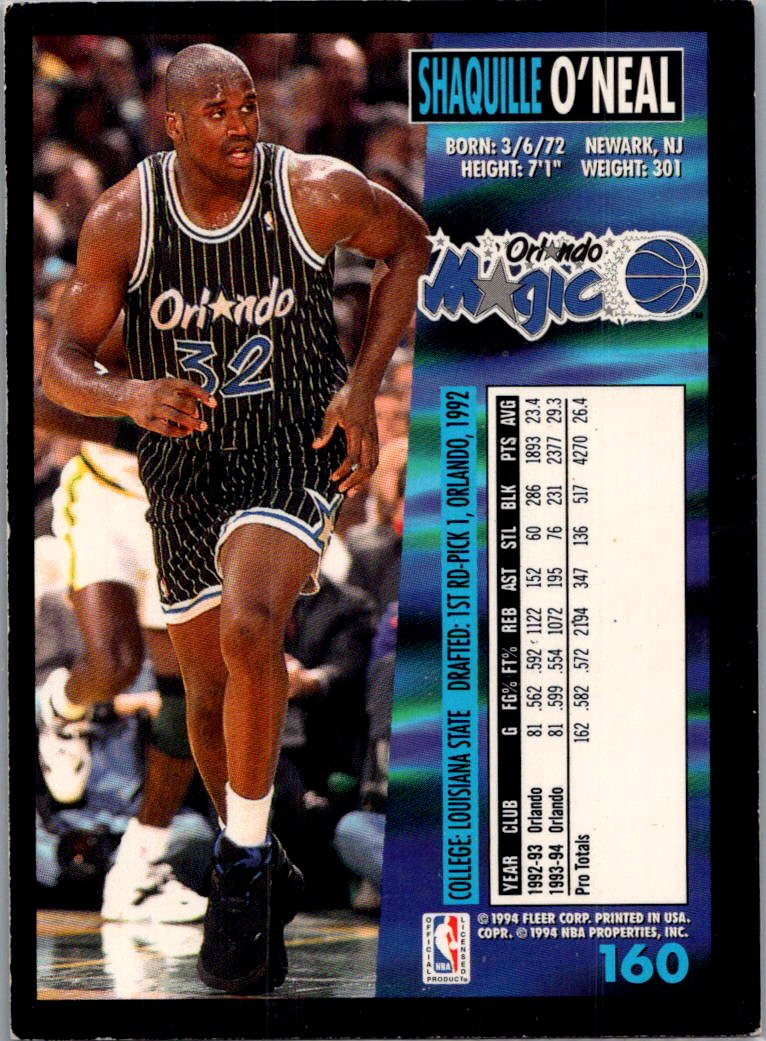 1994-95 Fleer Shaquille O'Neal #160