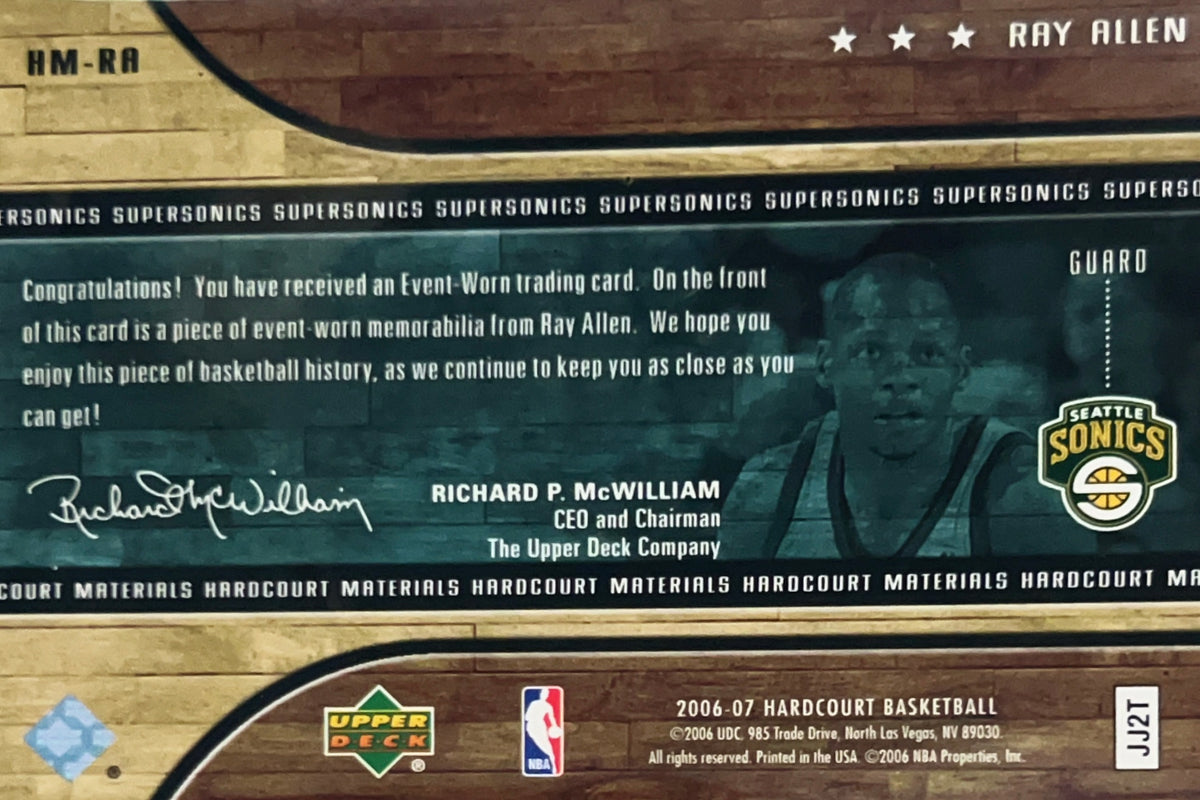2006 Upper Deck Hardcourt Materials Ray Allen #HM-RA Memorabilia