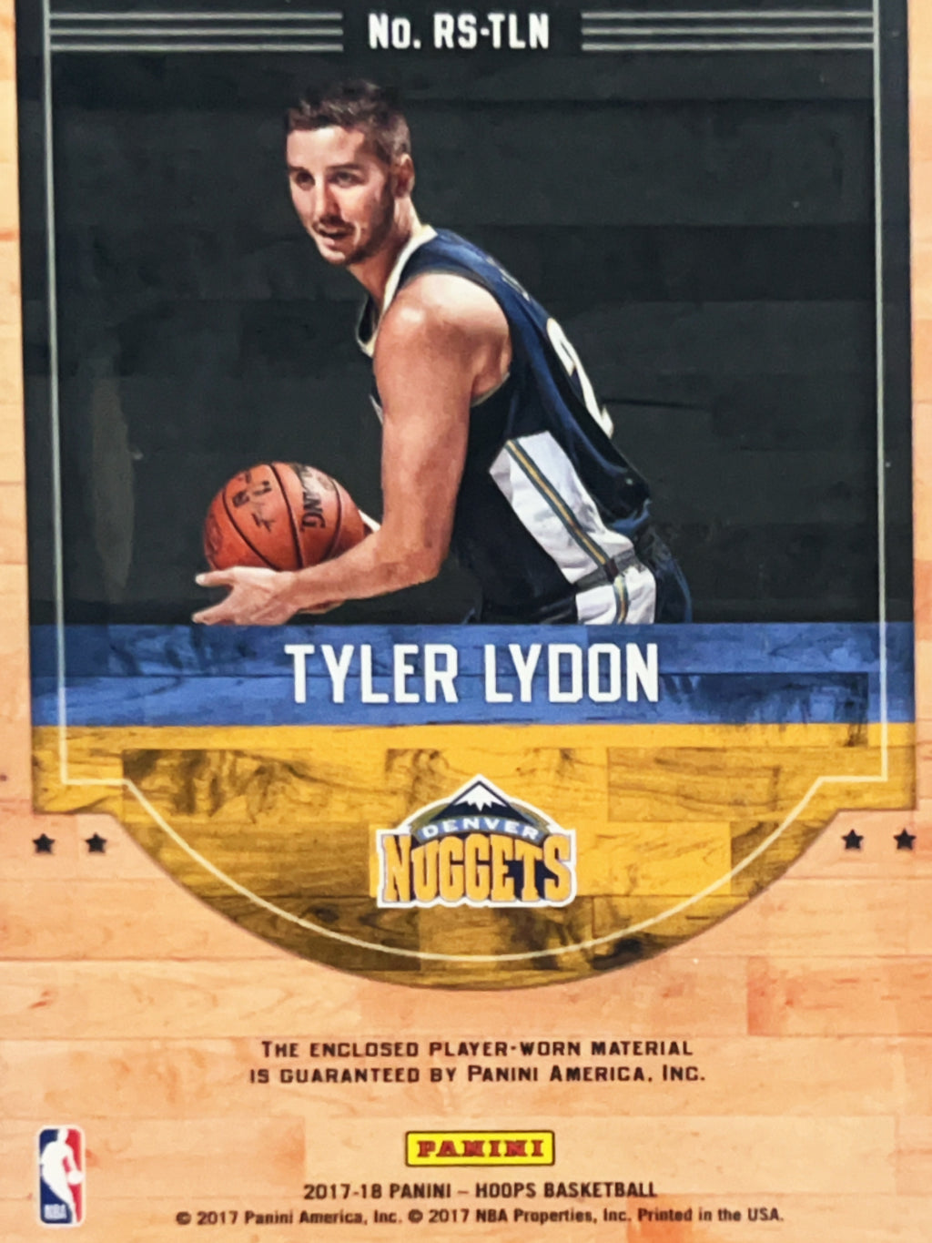 2017 Panini Hoops Rise 'N Shine Tyler Lydon #RS-TLN Player-Worn Material