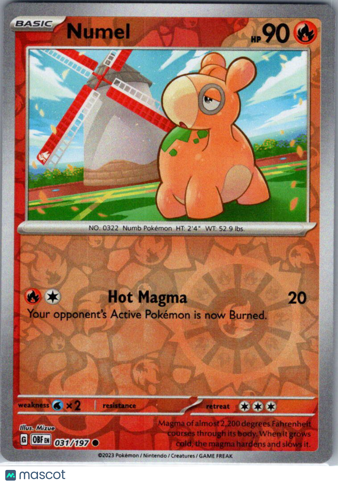 2023 Obsidian Flames Numel Reverse Holo #31/197
