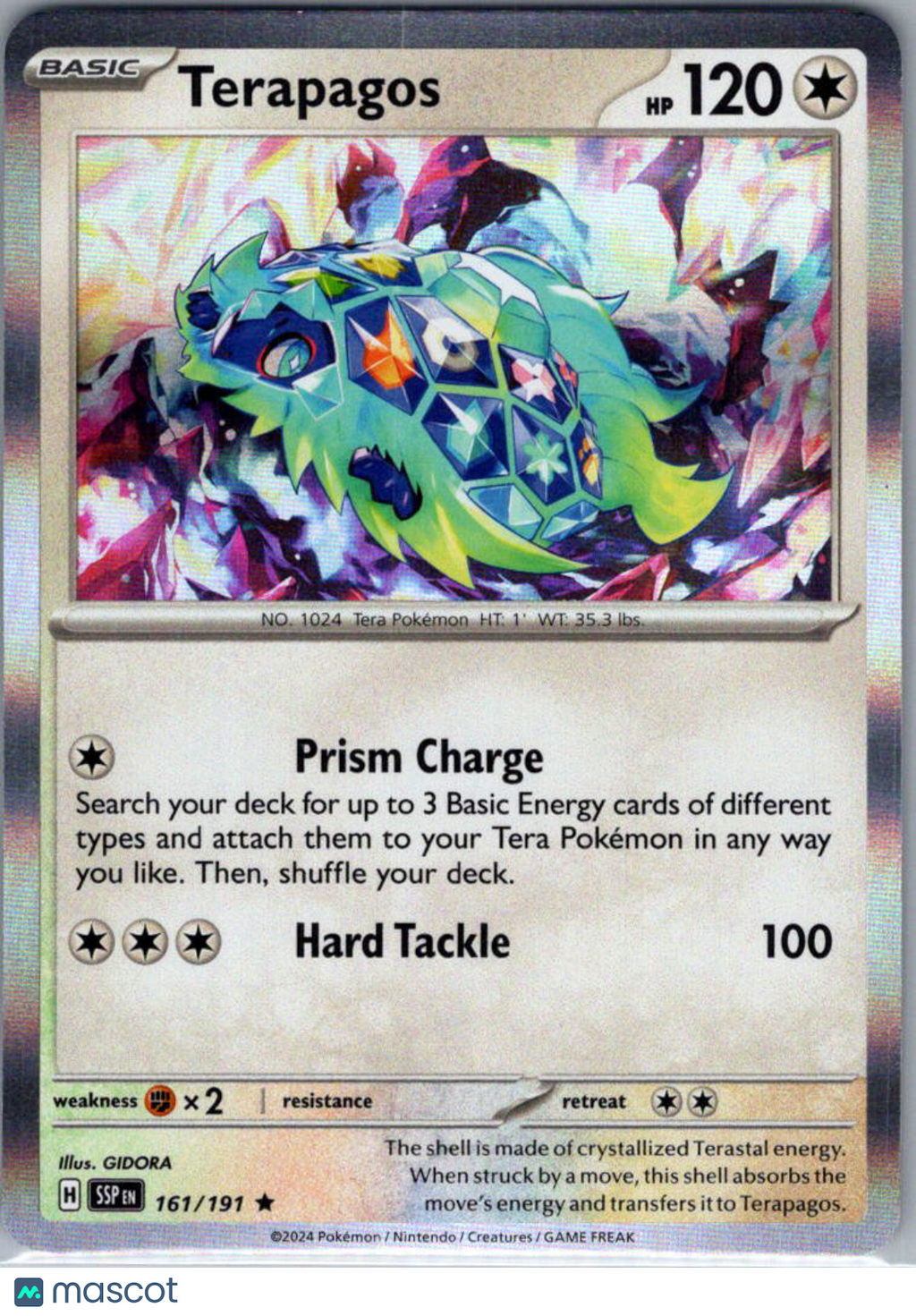 2024 Surging Sparks Terapagos Holo Rare #161/191