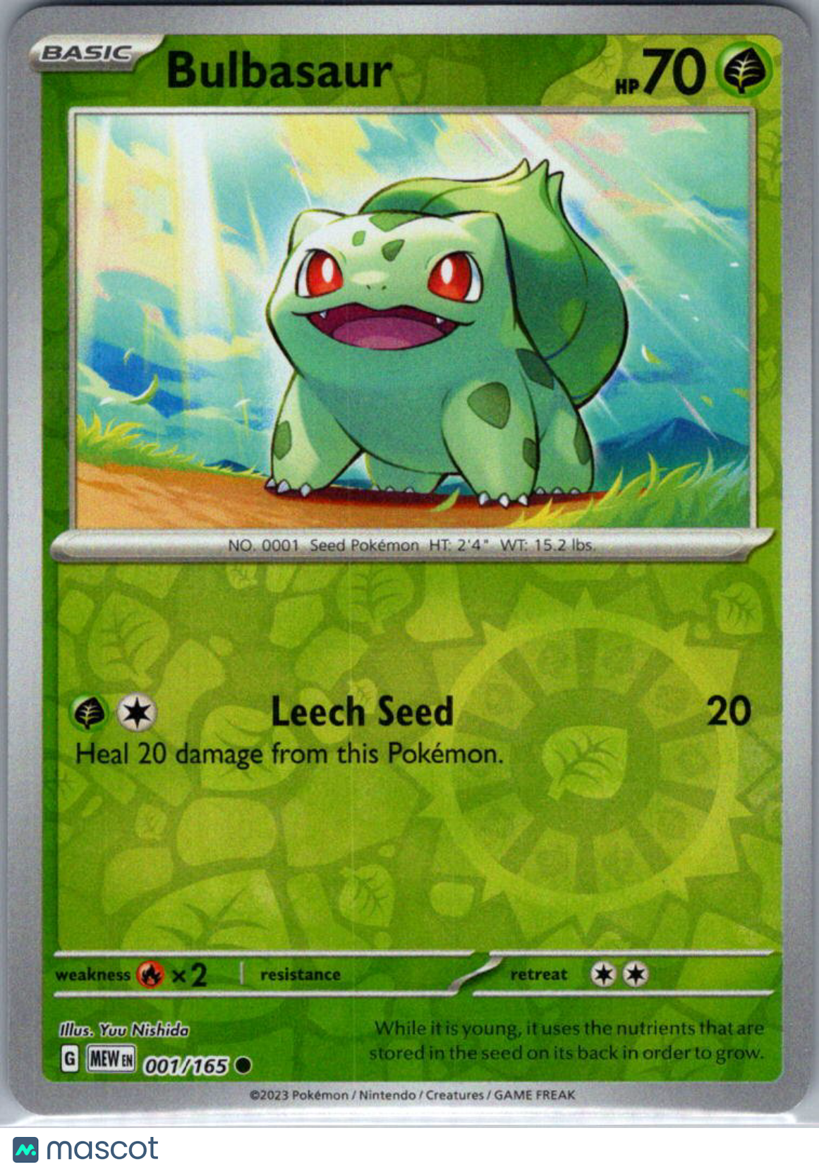 2023 Scarlet & Violet 151 Bulbasaur Reverse Holo #1/165