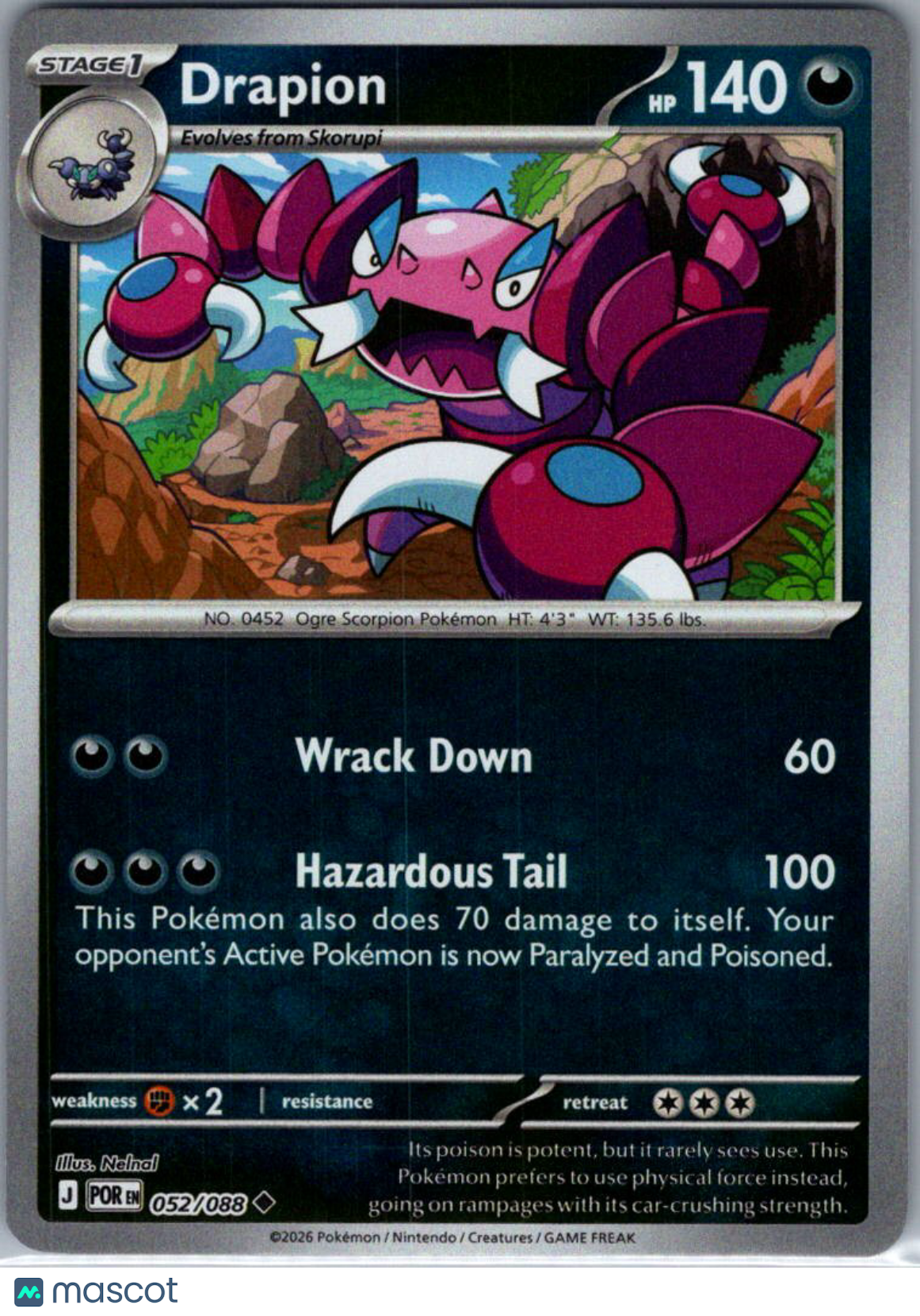 2026 Mega Evolution – Perfect Order Drapion Reverse Holo Uncommon #52/88