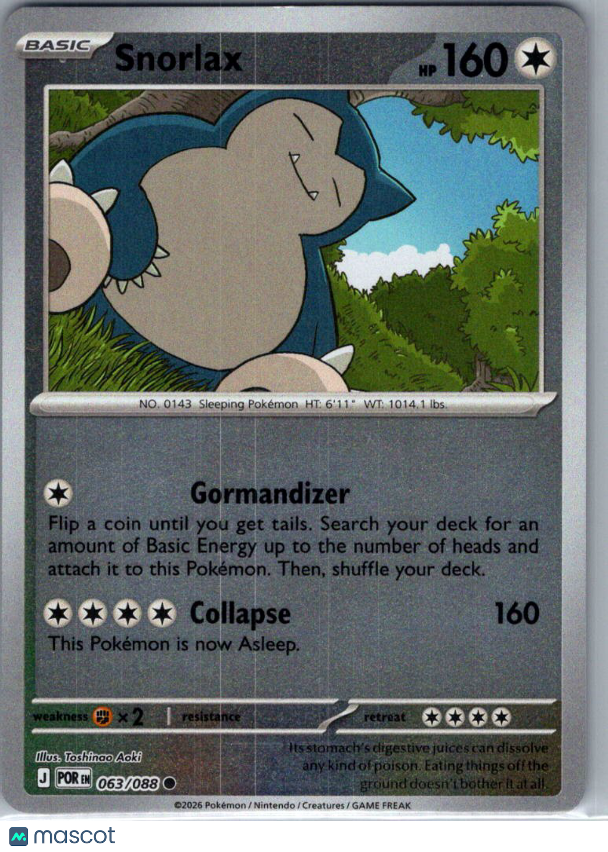 2026 Mega Evolution – Perfect Order Snorlax Reverse Holo #63/88