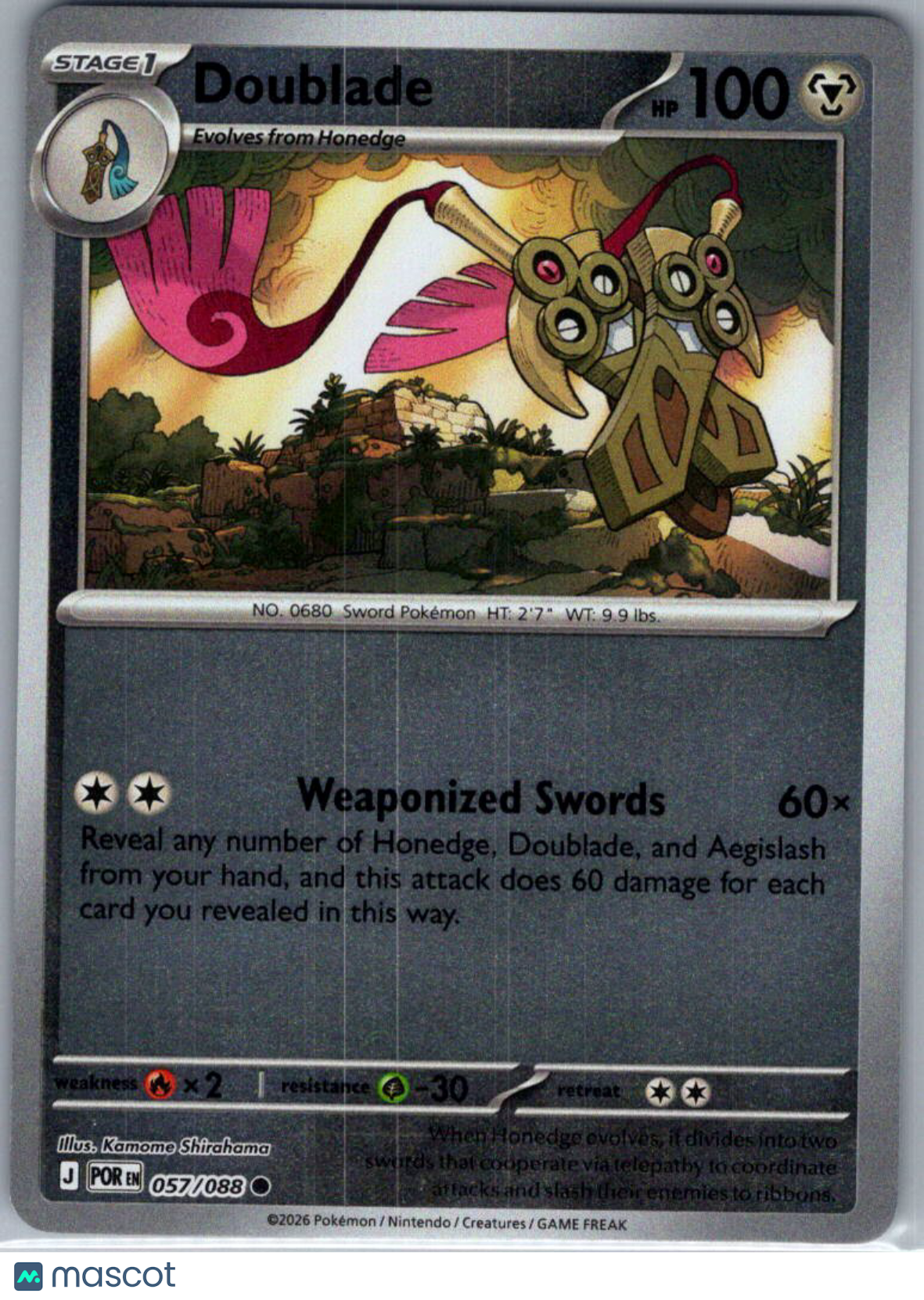 2026 Mega Evolution – Perfect Order Doublade Reverse Holo #57/88