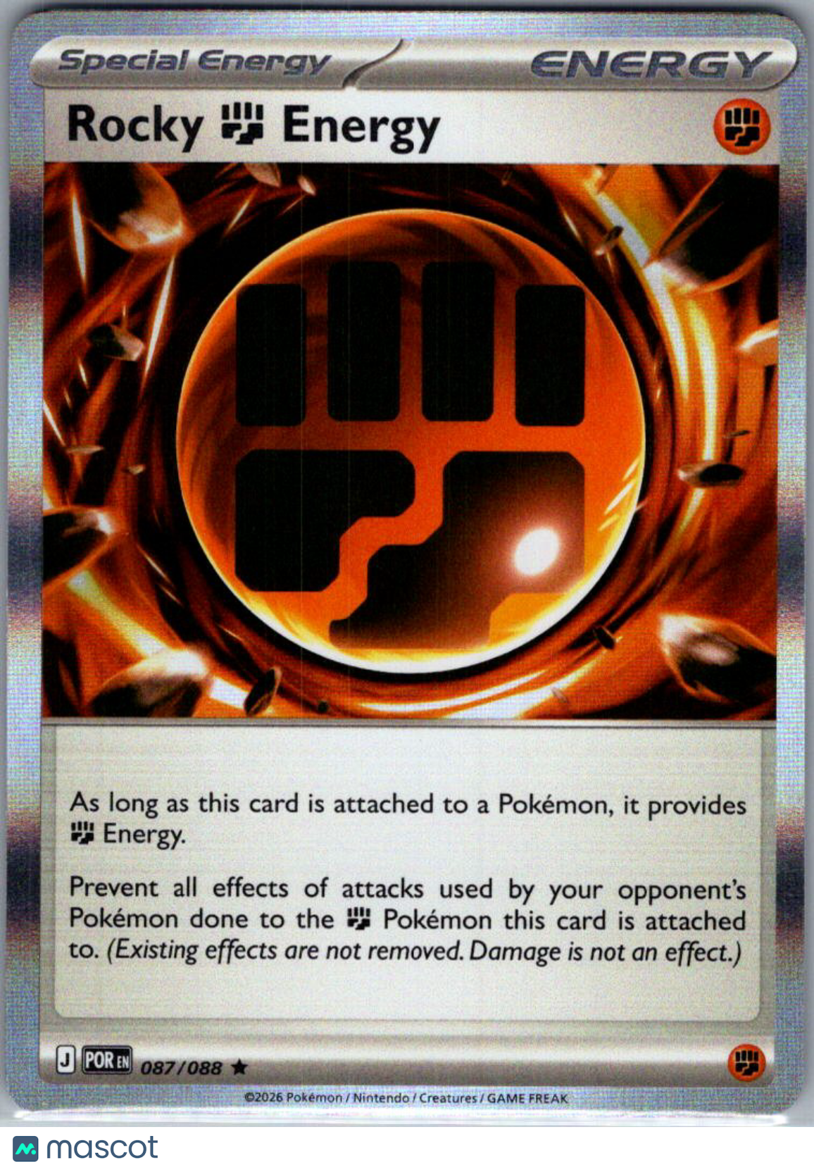 2026 Mega Evolution – Perfect Order Rocky Energy Holo Rare #87/88