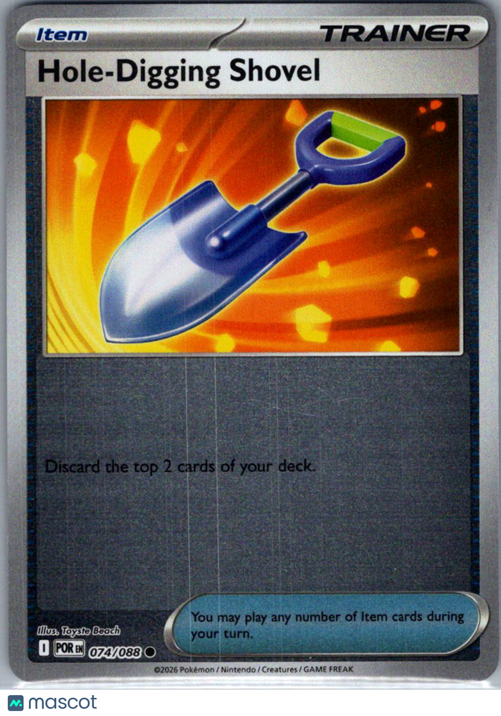 2026 Mega Evolution – Perfect Order Hole-Digging Shovel Reverse Holo #74/88