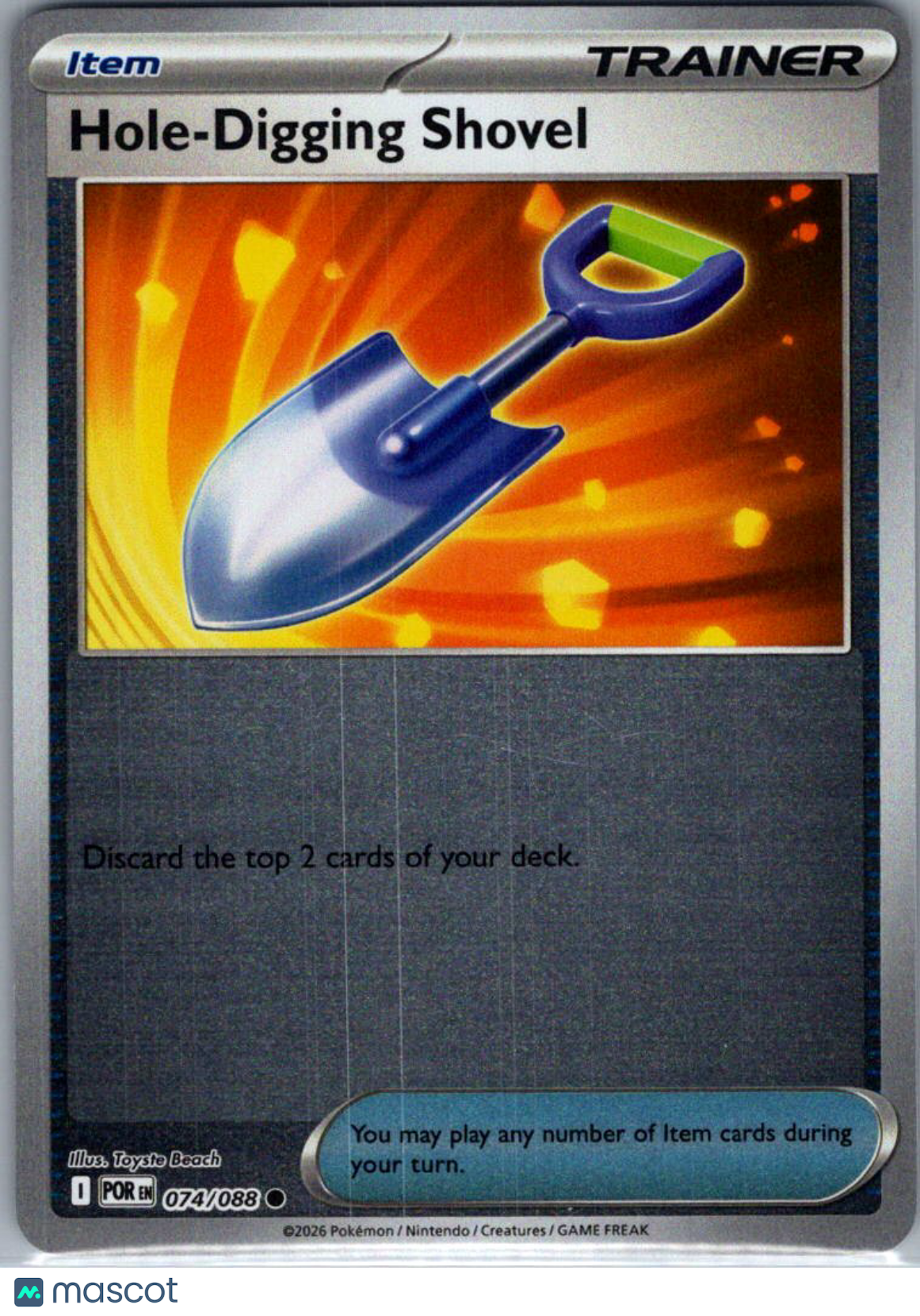 2026 Mega Evolution – Perfect Order Hole-Digging Shovel Reverse Holo #74/88