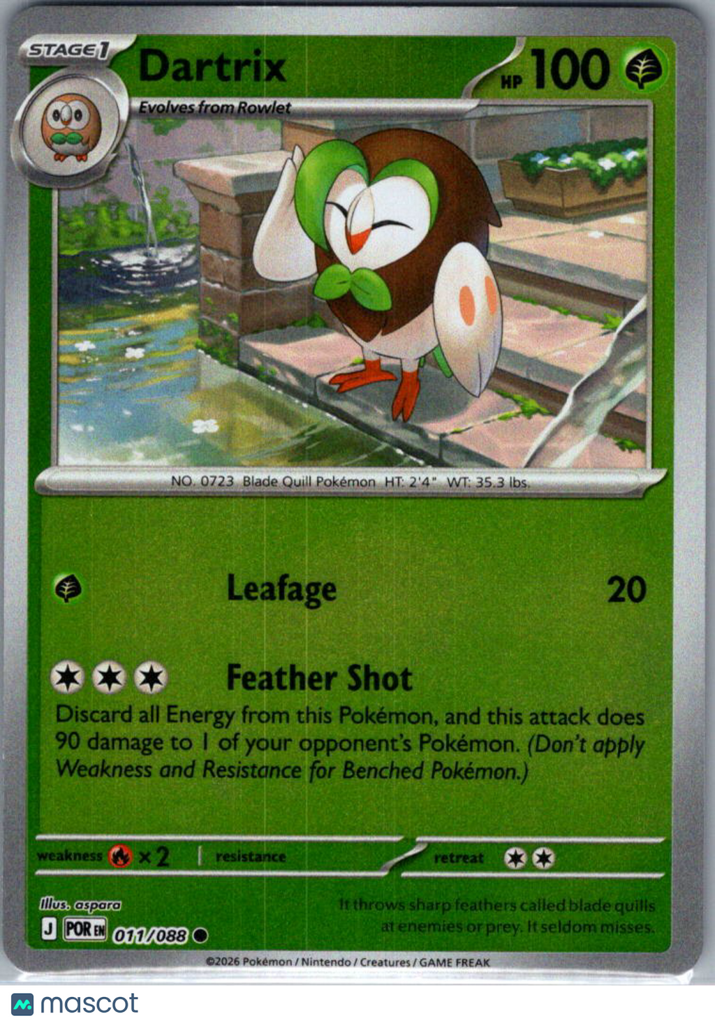 2026 Mega Evolution – Perfect Order Dartrix Reverse Holo #11/88