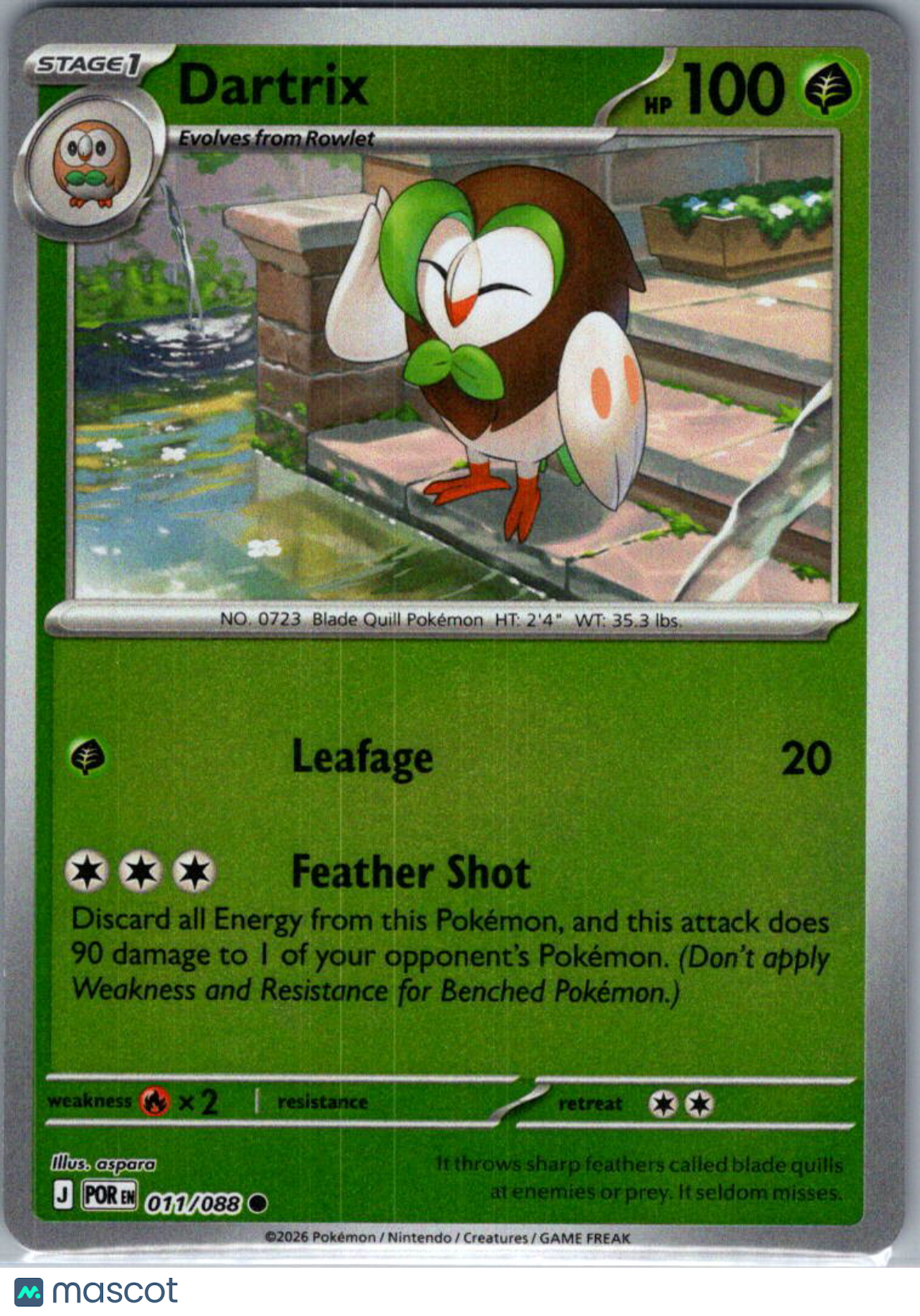 2026 Mega Evolution – Perfect Order Dartrix Reverse Holo #11/88