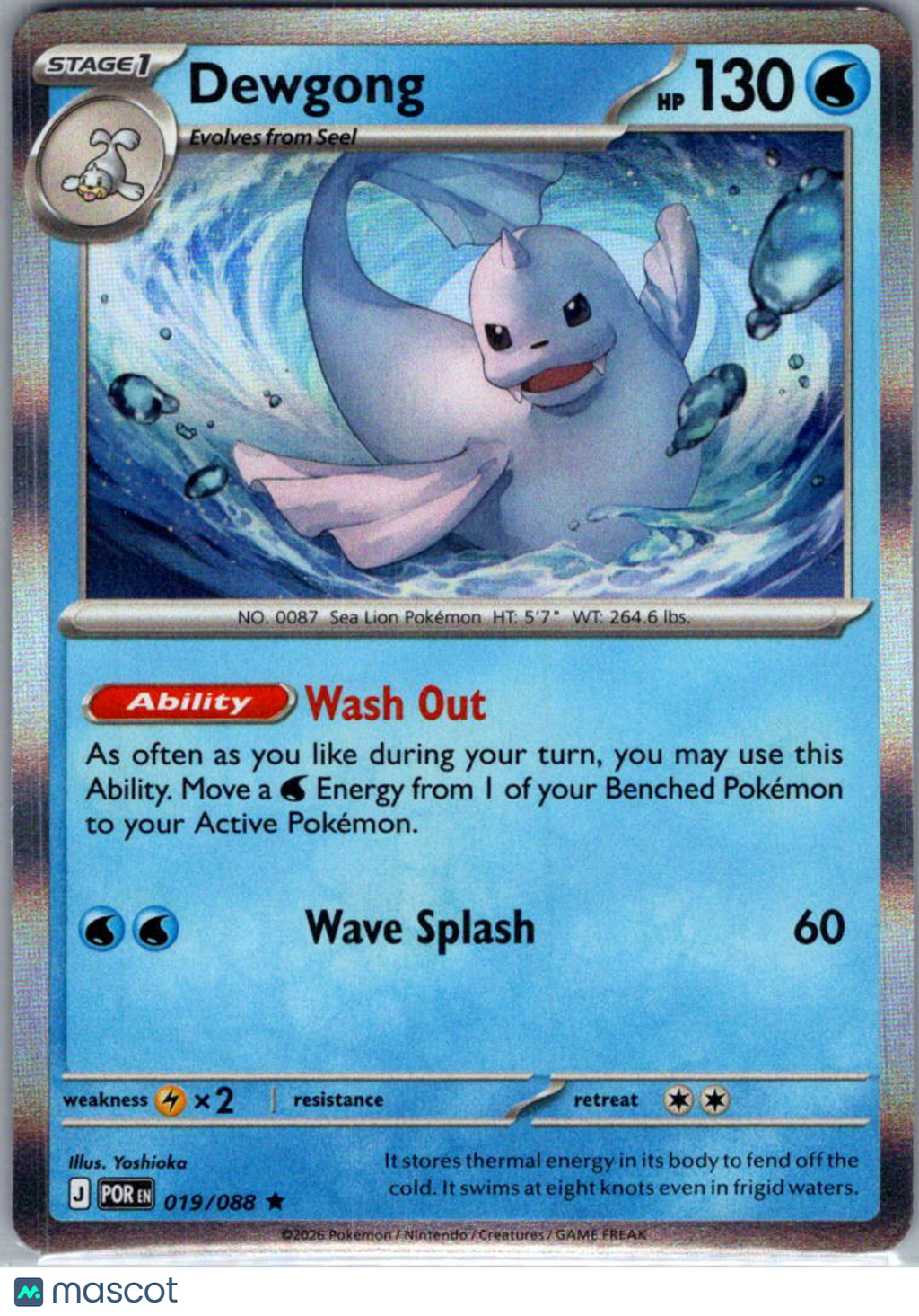 2026 Mega Evolution – Perfect Order Dewgong Holo Rare #19/88