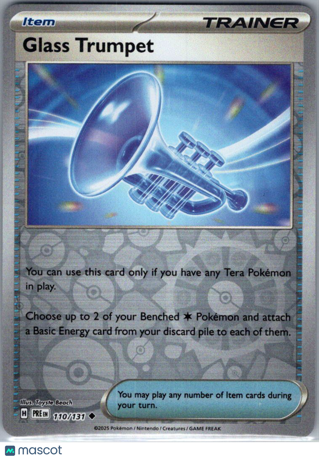 2025 Prismatic Evolutions Glass Trumpet Reverse Holo Uncommon #110/131