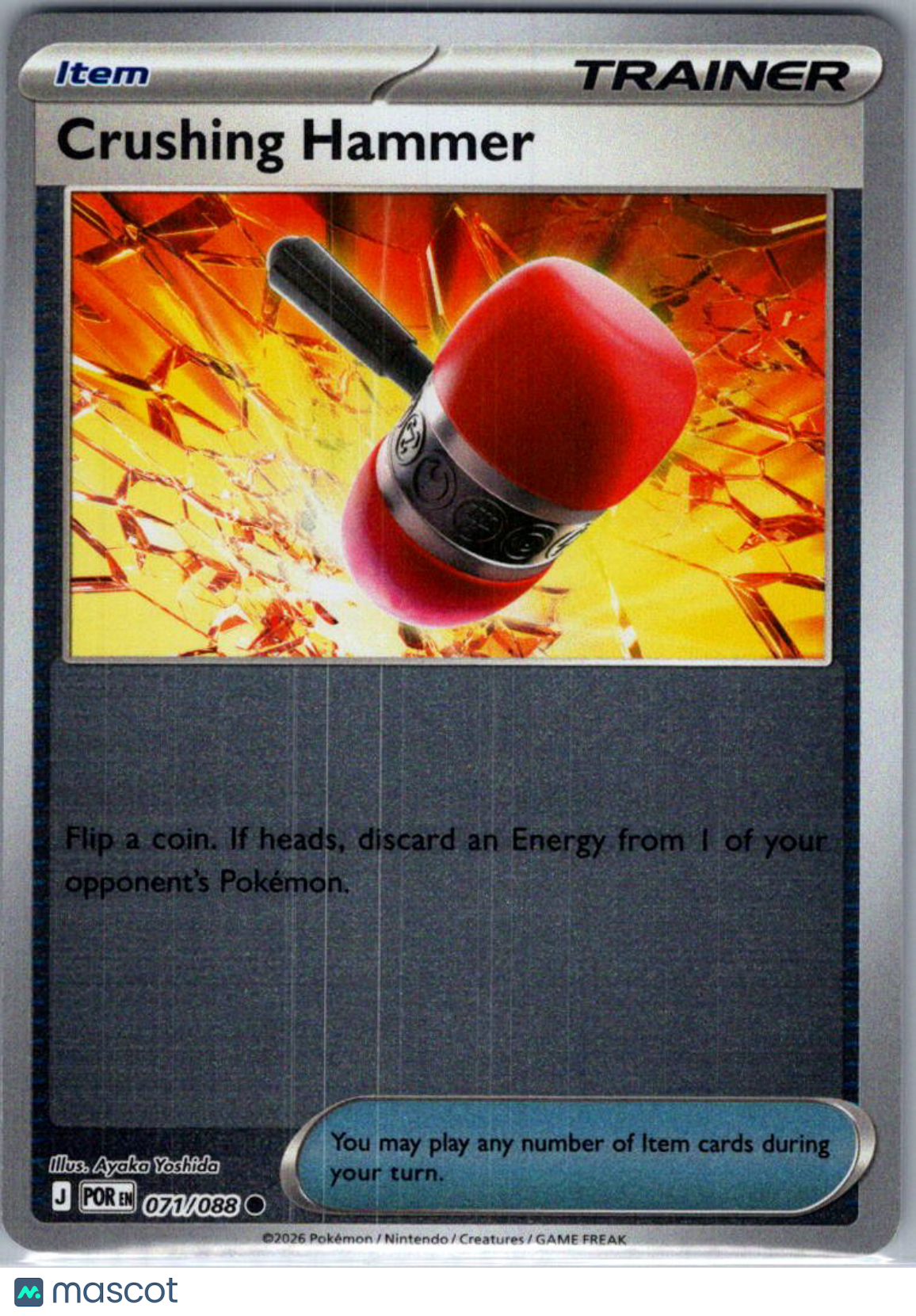 2026 Mega Evolution – Perfect Order Crushing Hammer Reverse Holo #71/88