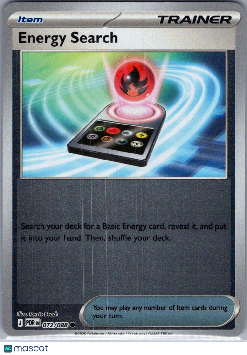 2026 Mega Evolution – Perfect Order Energy Search Reverse Holo #72/88