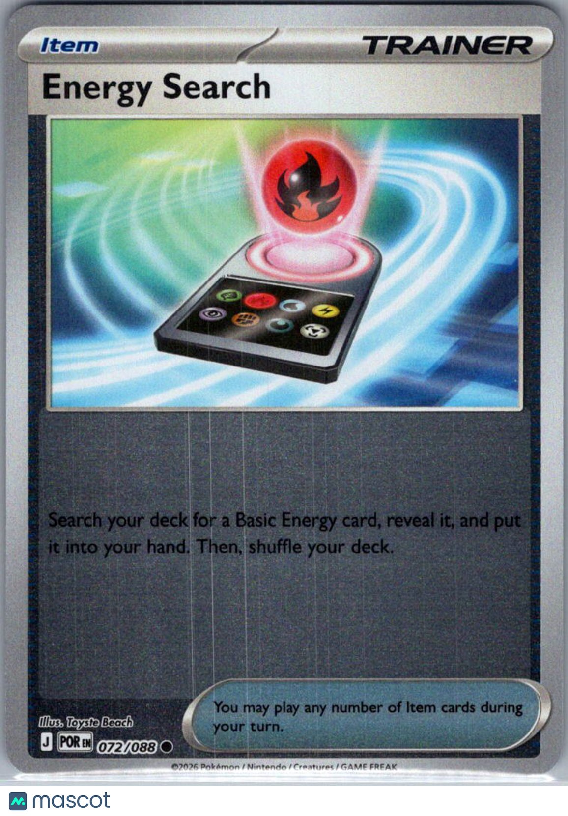 2026 Mega Evolution – Perfect Order Energy Search Reverse Holo #72/88