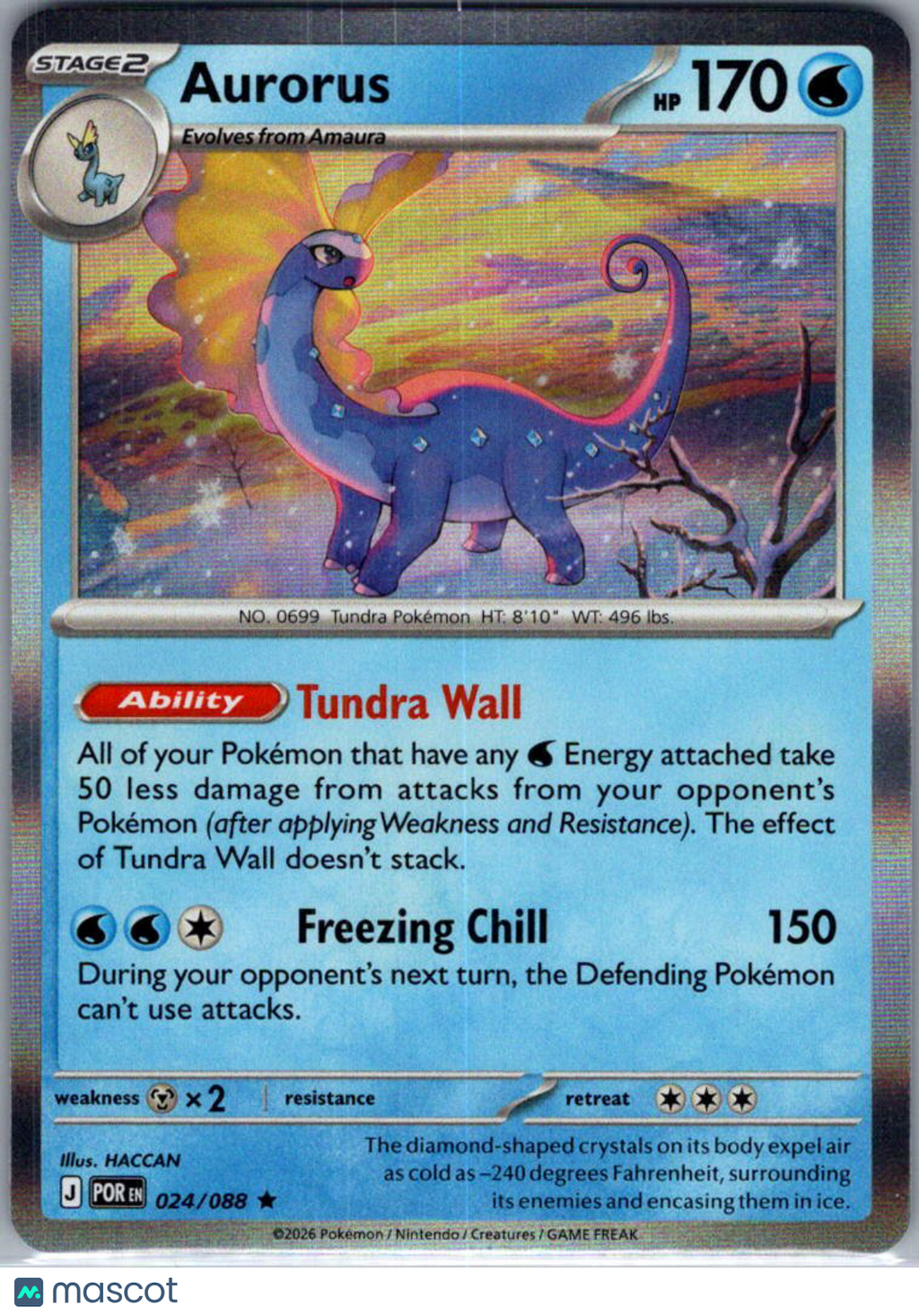 2026 Mega Evolution – Perfect Order Aurorus Holo Rare #24/88
