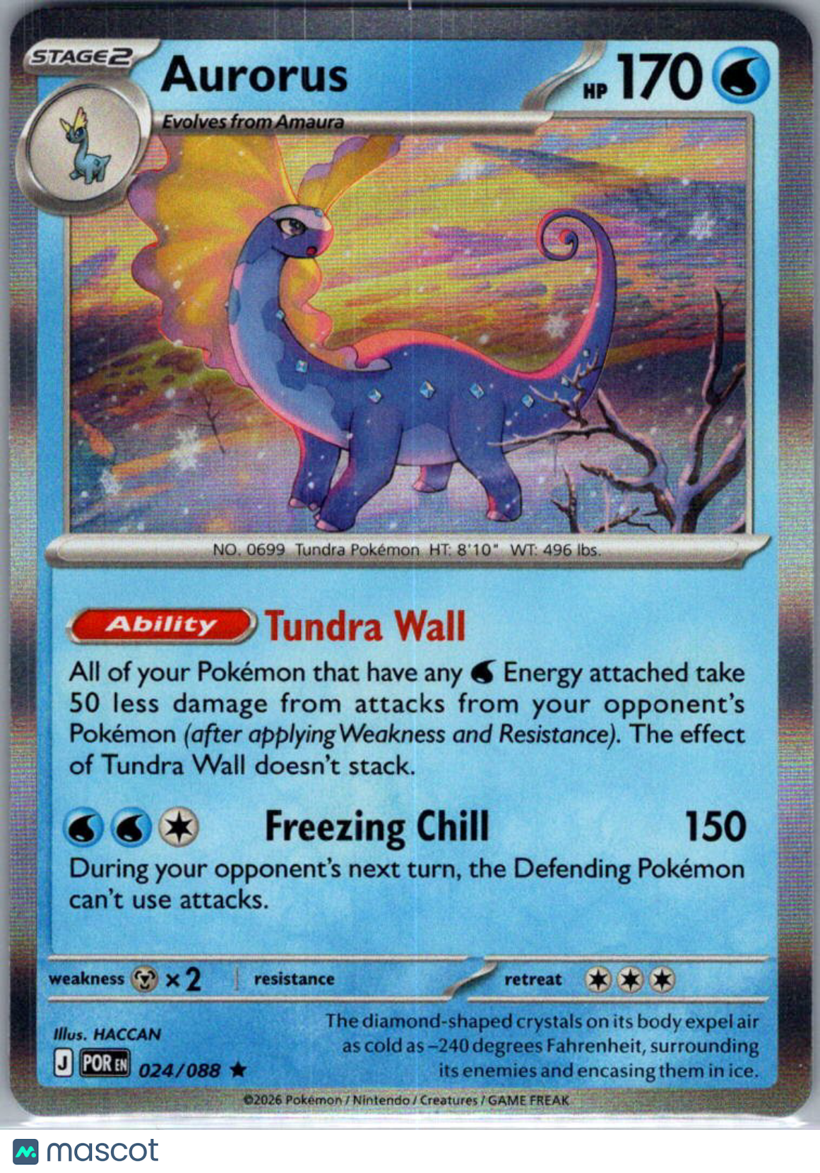 2026 Mega Evolution – Perfect Order Aurorus Holo Rare #24/88