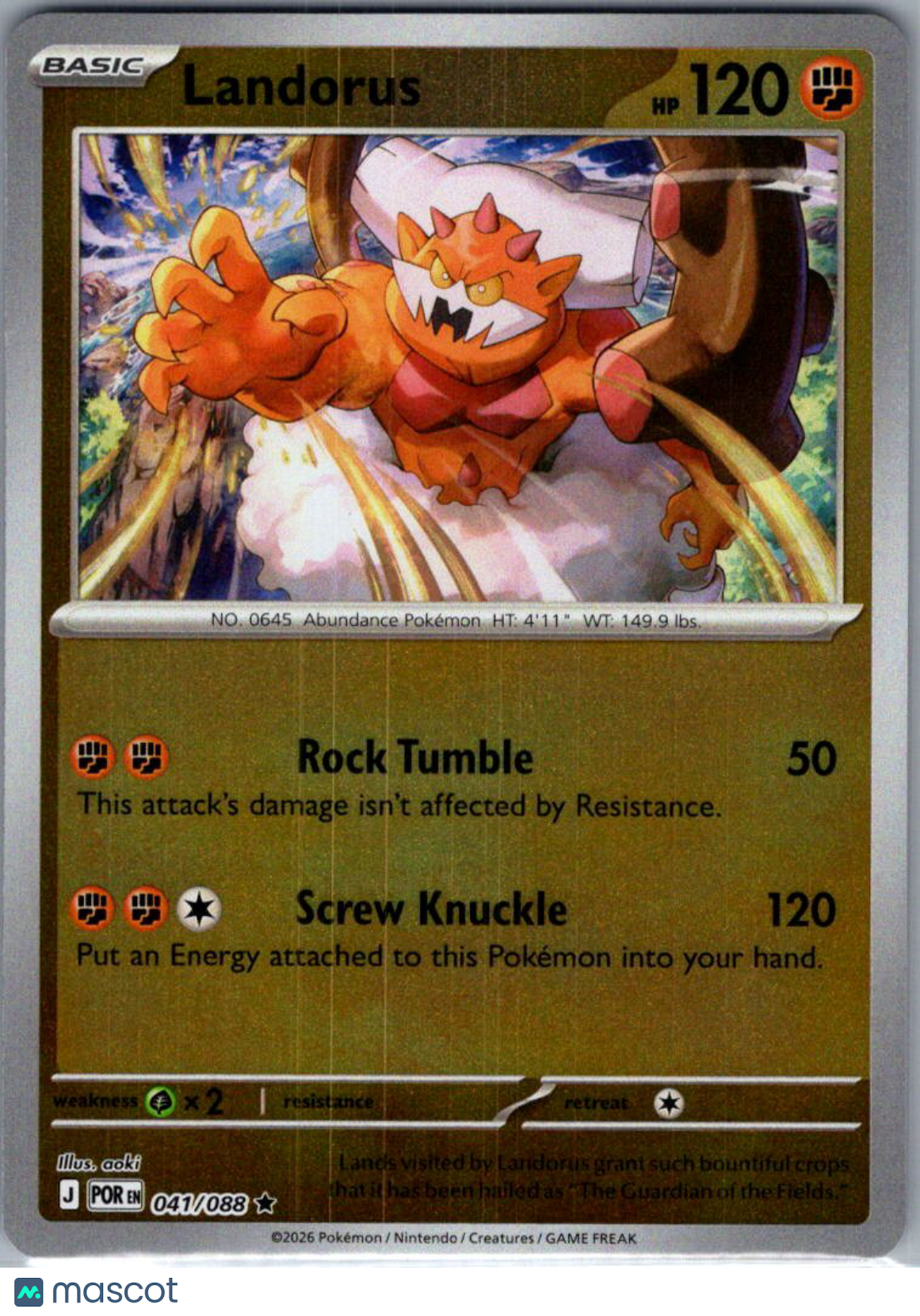 2026 Mega Evolution – Perfect Order Landorus Reverse Holo Rare #41/88