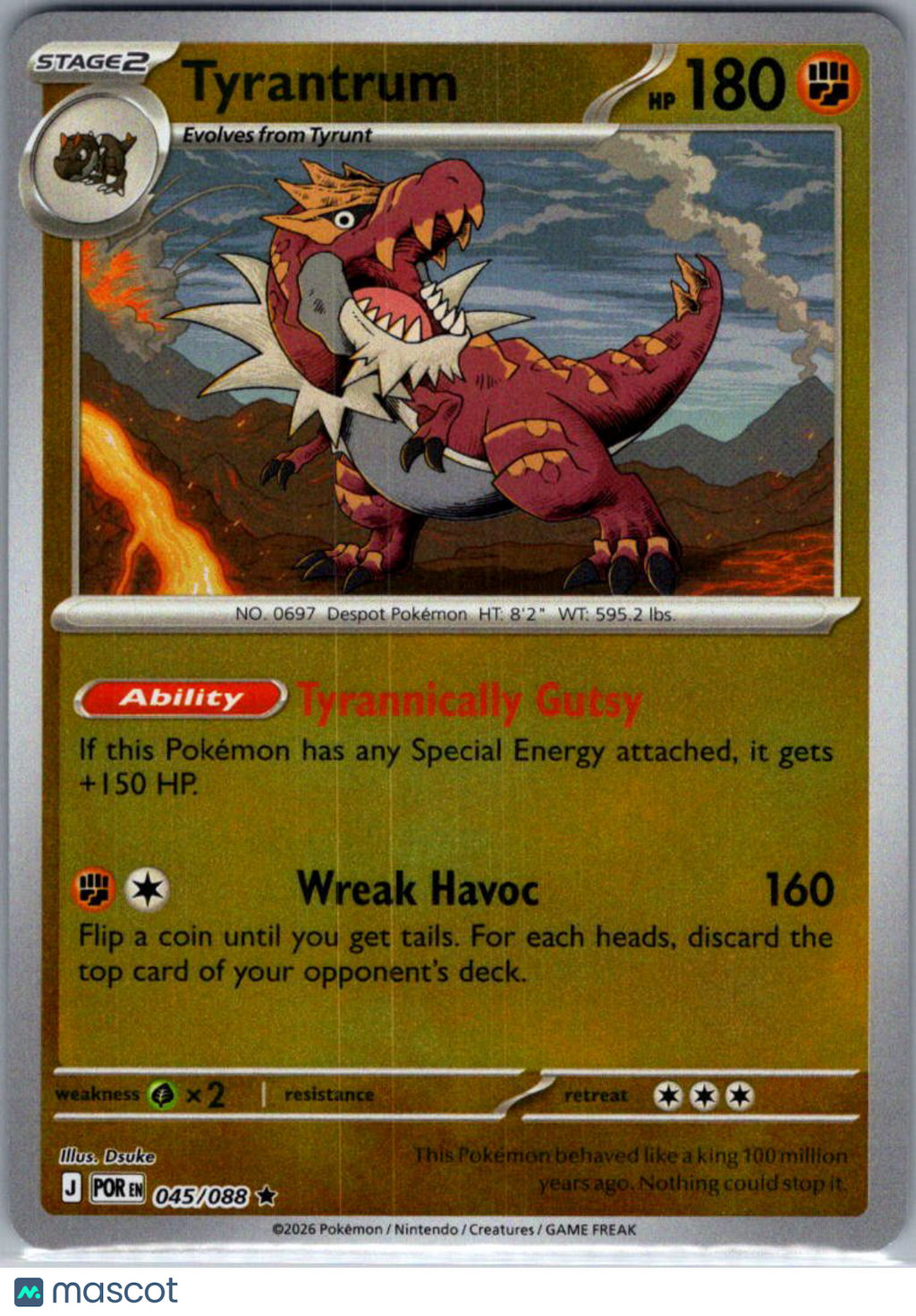 2026 Mega Evolution – Perfect Order Tyrantrum Reverse Holo Rare #45/88