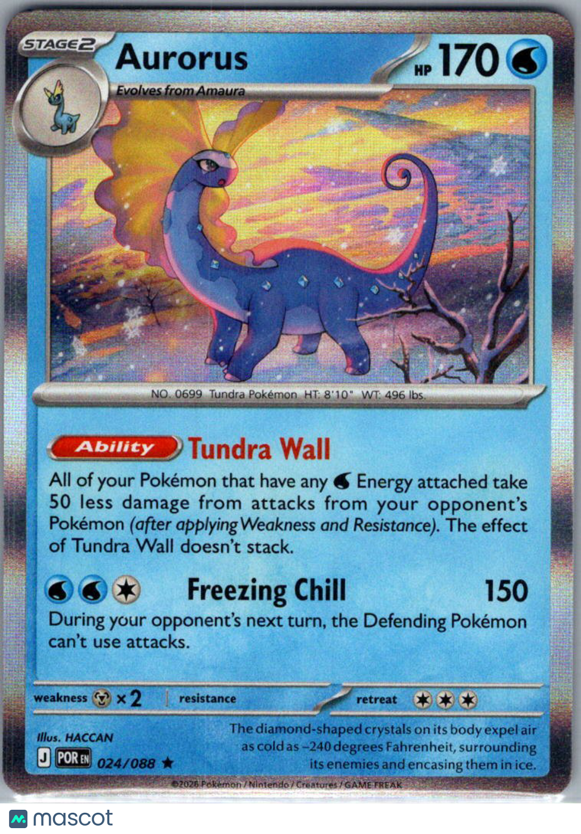 2026 Mega Evolution – Perfect Order Aurorus Holo Rare #24/88