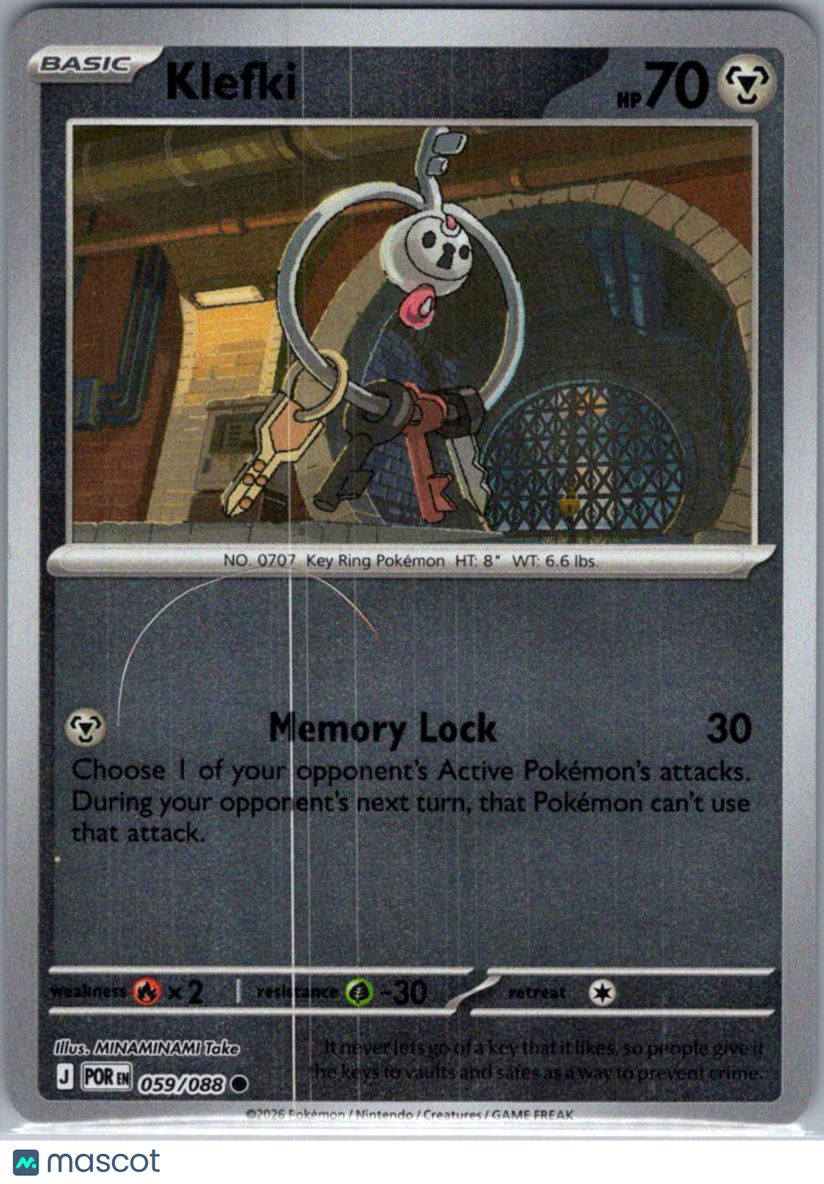 2026 Mega Evolution – Perfect Order Klefki Reverse Holo #59/88
