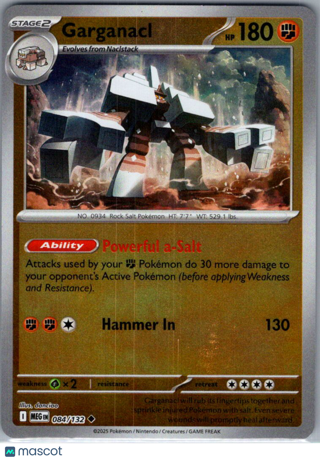 2025 Mega Evolution Garganacl Uncommon #84/132