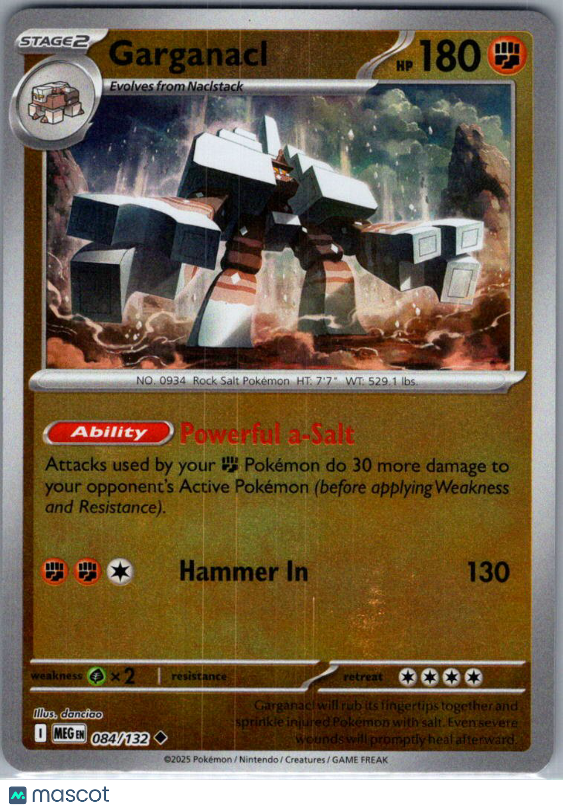 2025 Mega Evolution Garganacl Uncommon #84/132