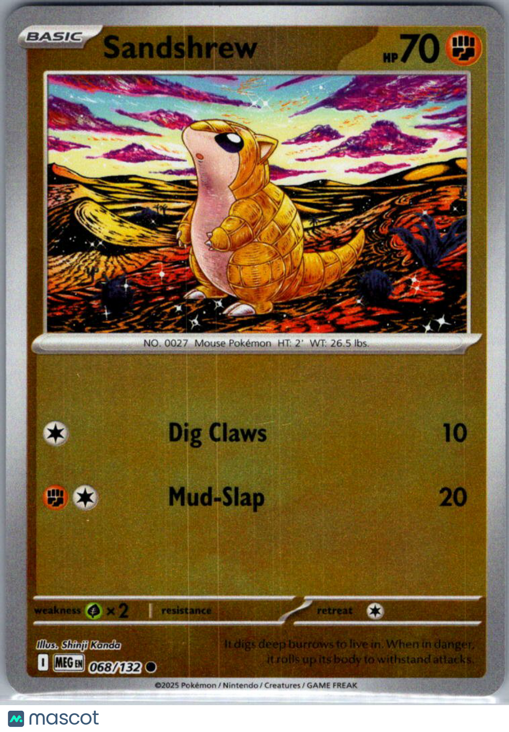 2025 Mega Evolution Sandshrew Holo #68/132