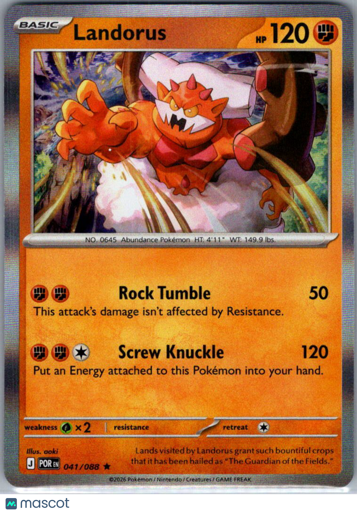 2026 Mega Evolution – Perfect Order Landorus Holo Rare #41/88
