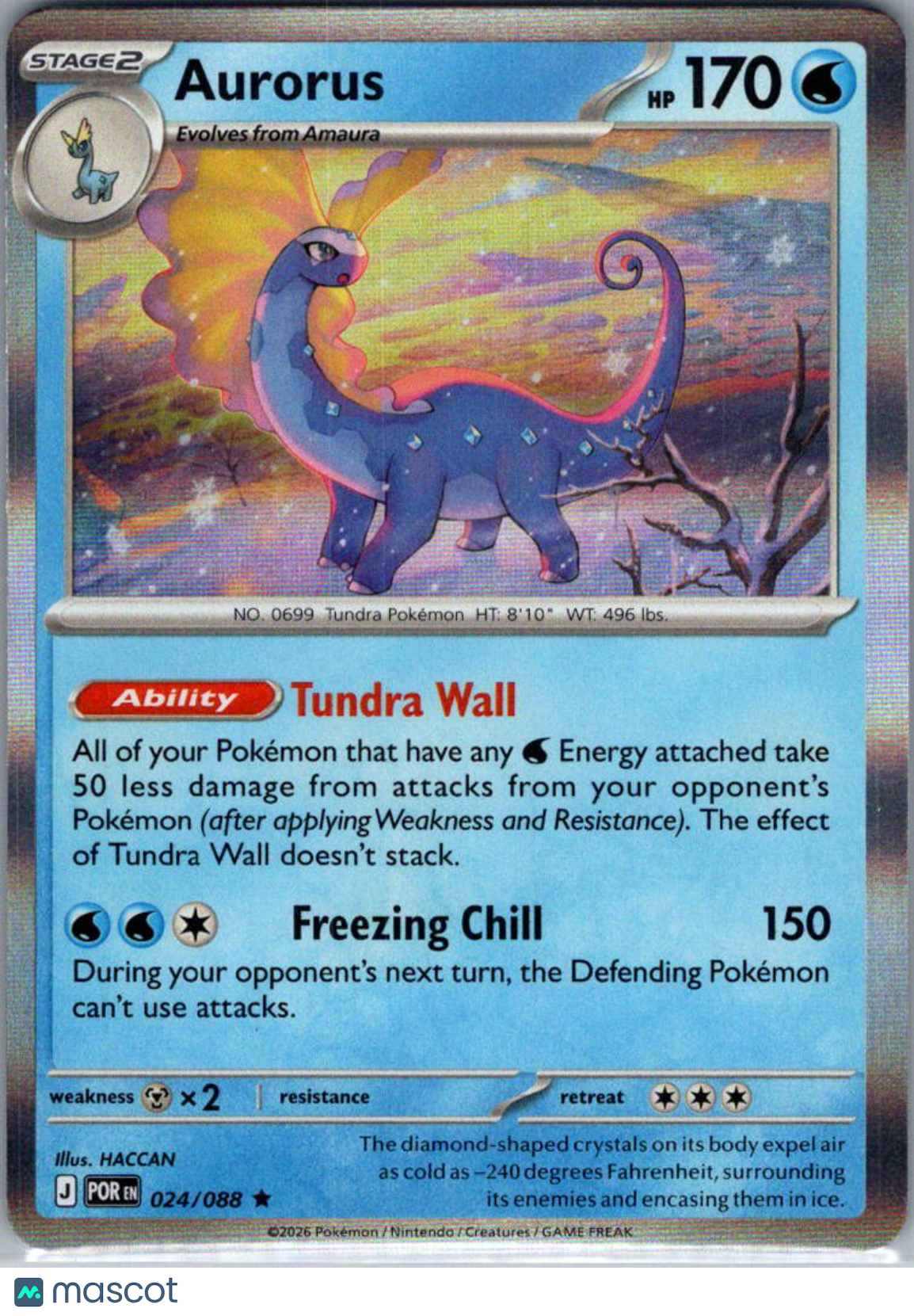 2026 Mega Evolution – Perfect Order Aurorus Holo Rare #24/88