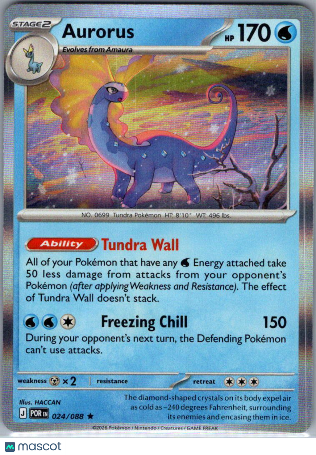 2026 Mega Evolution – Perfect Order Aurorus Reverse Holo Rare #24/88