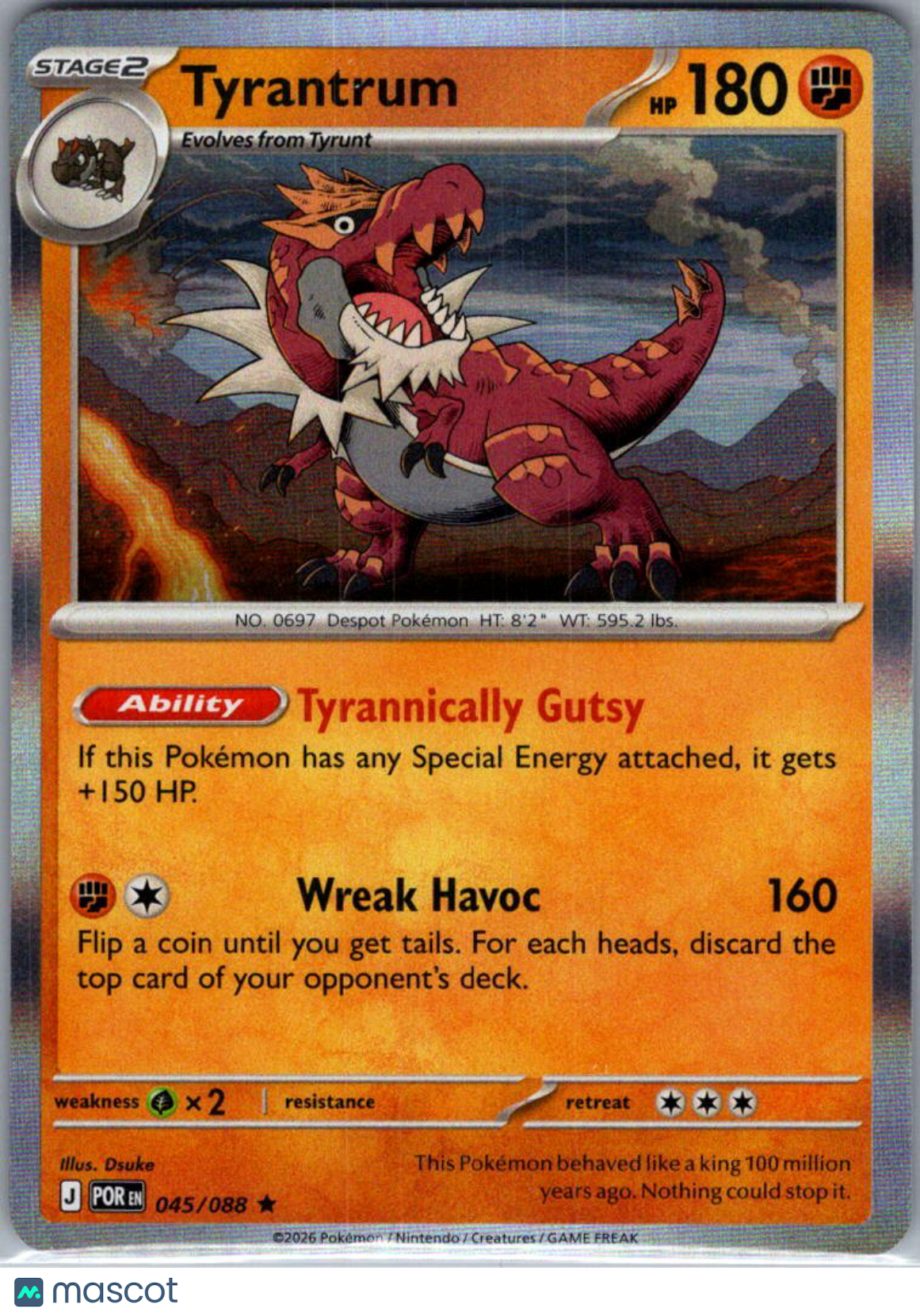 2026 Mega Evolution – Perfect Order Tyrantrum Holo Rare #45/88