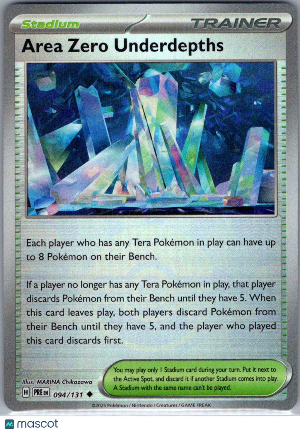2025 Prismatic Evolutions Area Zero Underdepths Reverse Holo Uncommon #94/131
