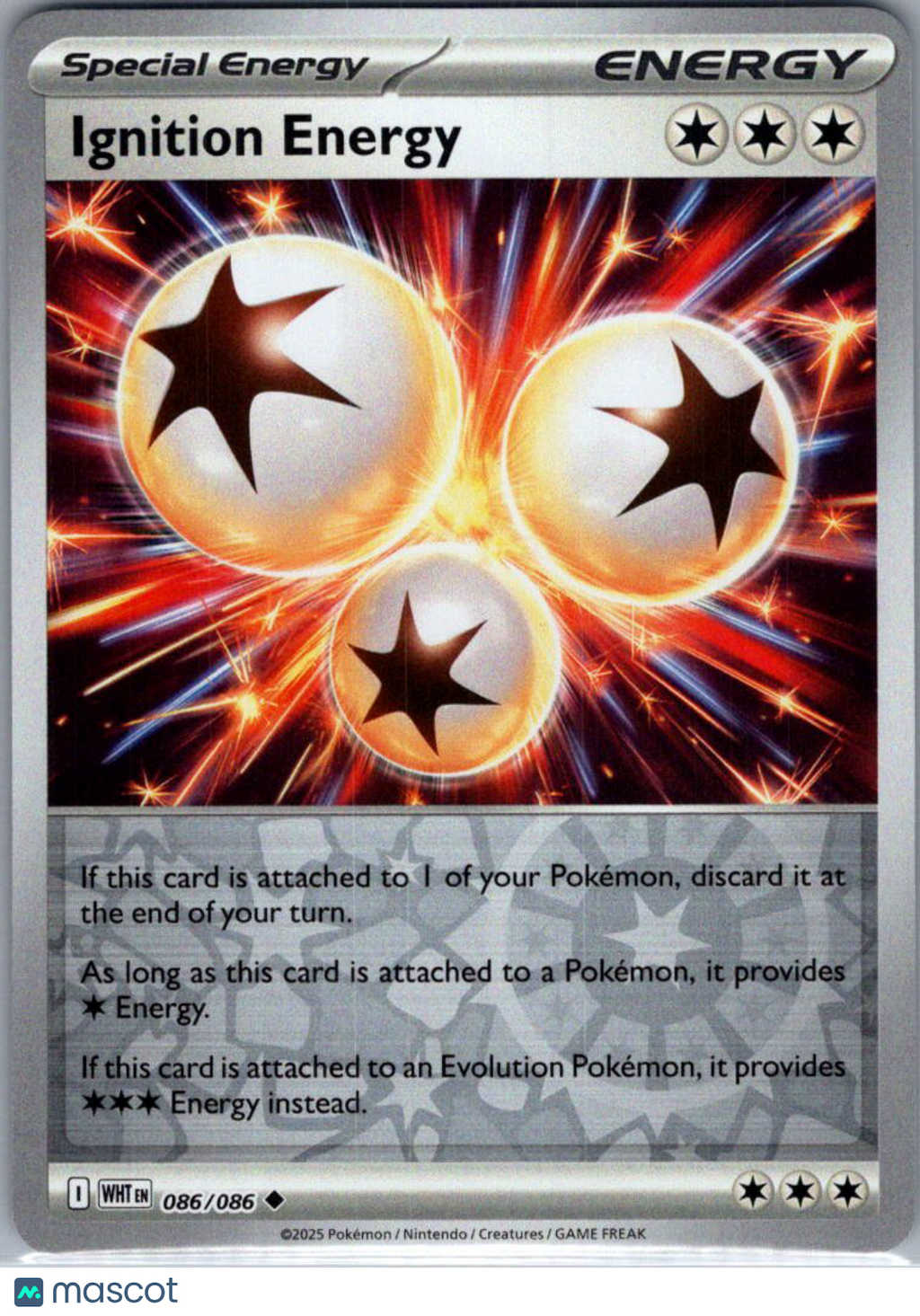 2025 White Flare Ignition Energy Reverse Holo Uncommon #86/86