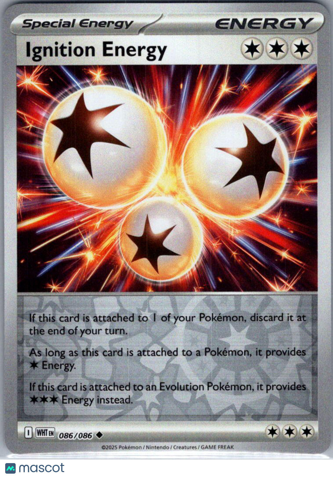 2025 White Flare Ignition Energy Reverse Holo Uncommon #86/86
