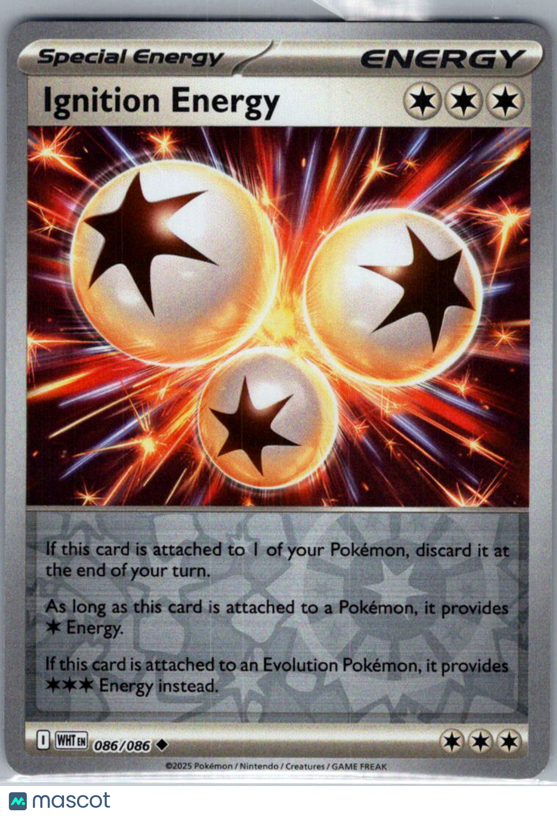 2025 White Flare Ignition Energy Reverse Holo Uncommon #86/86