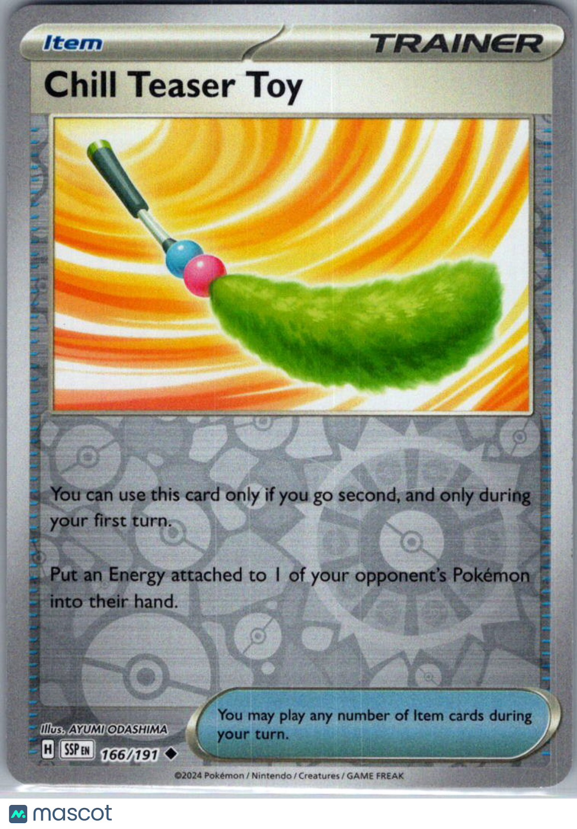 2024 Surging Sparks Chill Teaser Toy Reverse Holo Uncommon #166/191