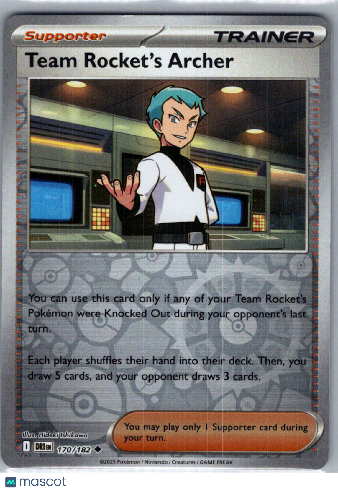 2025 Destined Rivals Team Rocket's Archer Reverse Holo Uncommon #170/182
