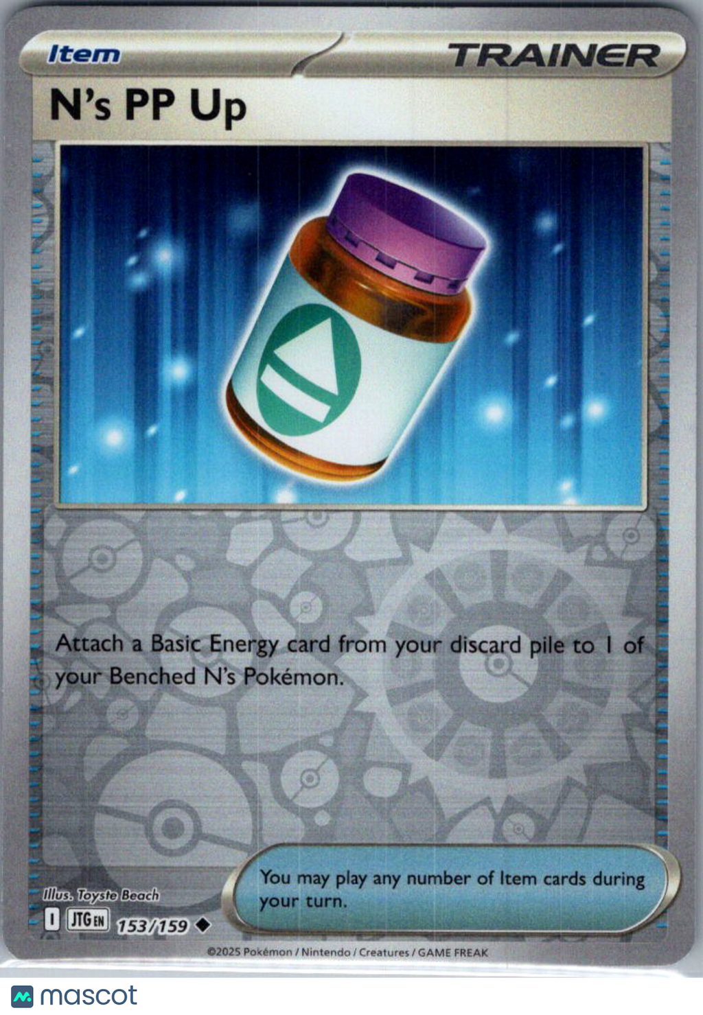 2025 Journey Together N'S PP Up Reverse Holo Uncommon #153/159