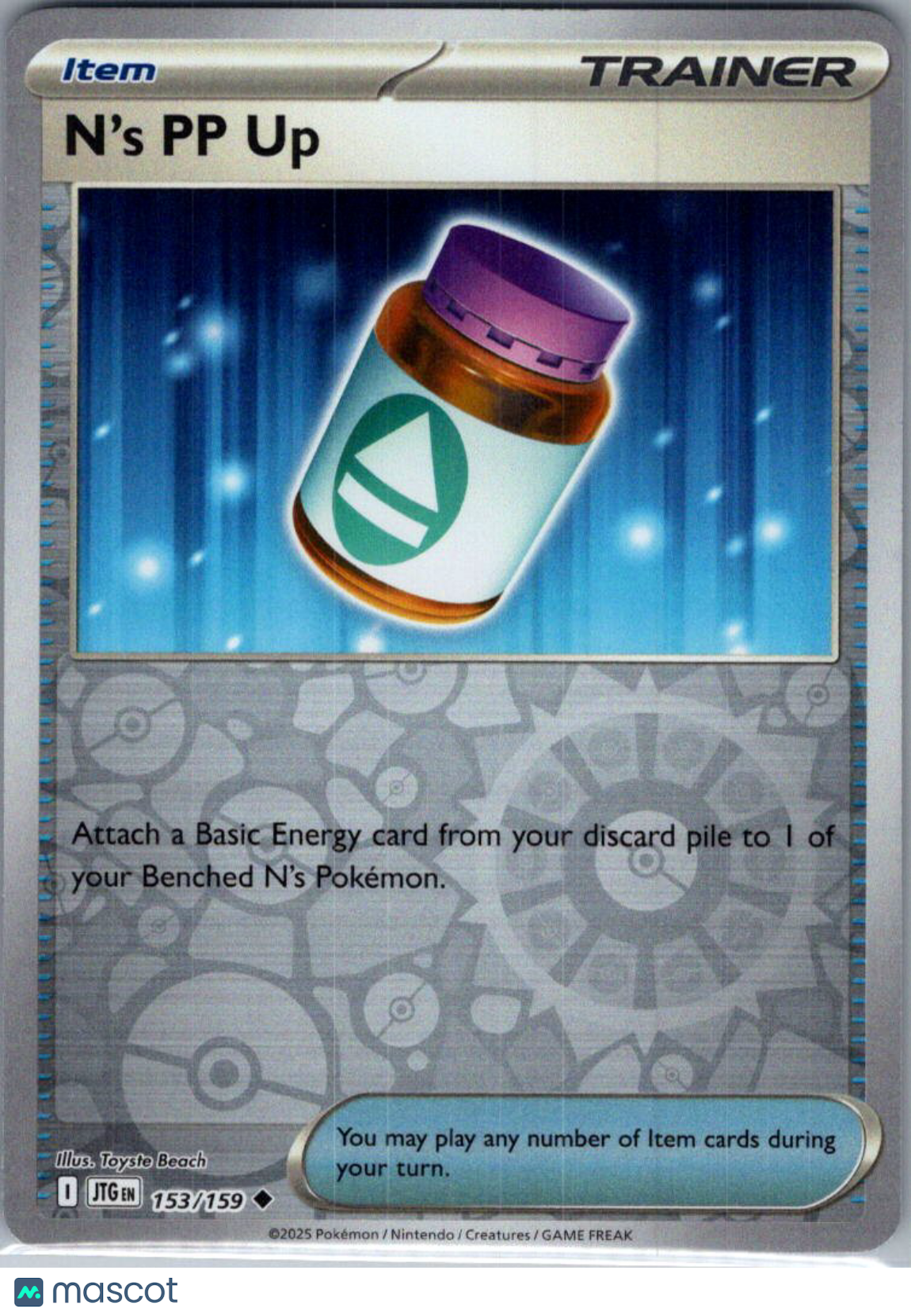 2025 Journey Together N'S PP Up Reverse Holo Uncommon #153/159