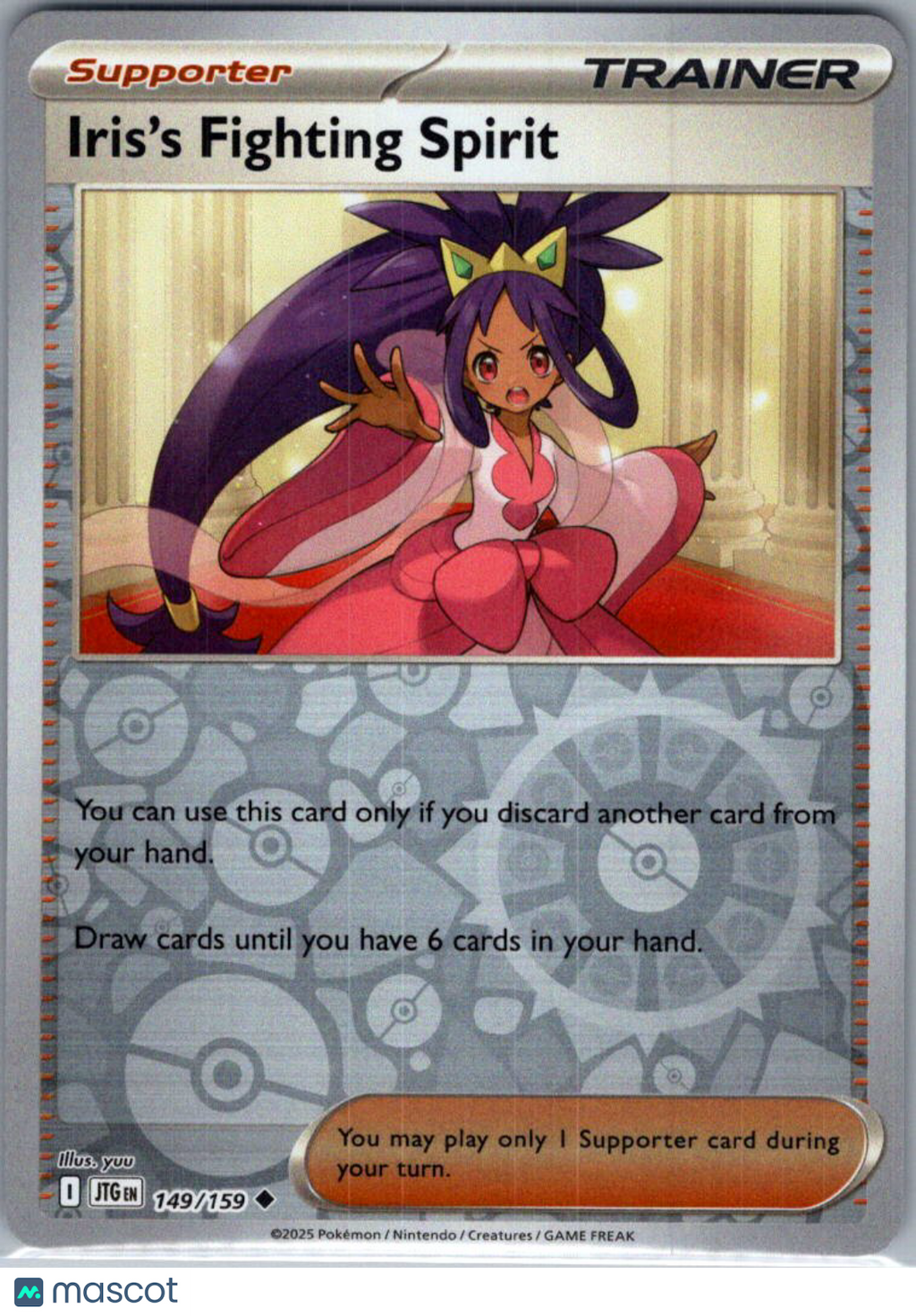 2025 Journey Together Iris's Fighting Spirit Reverse Holo Uncommon #149/159