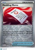 2024 Surging Sparks Meddling Memo Reverse Holo Uncommon #181/191