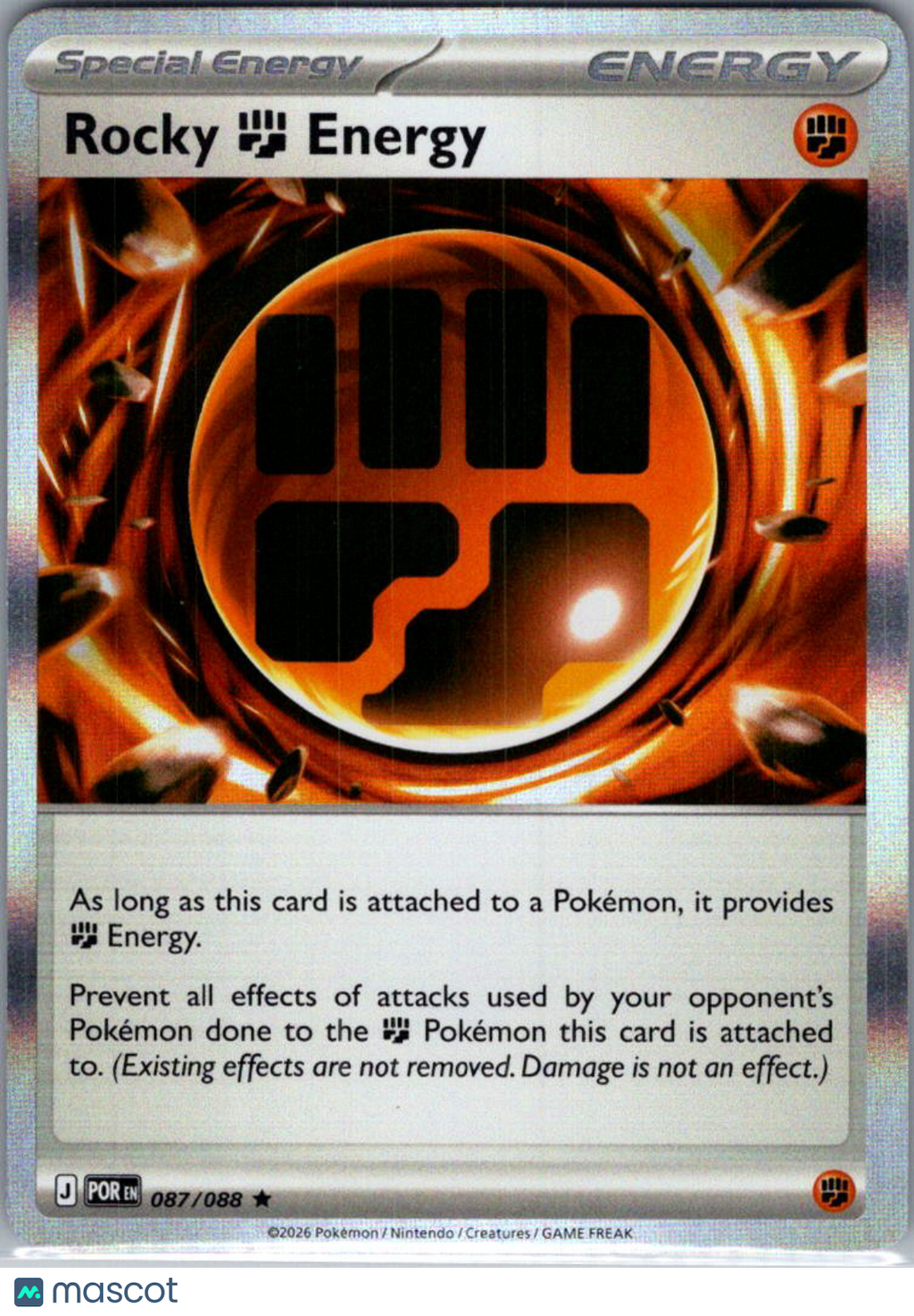 2026 Mega Evolution – Perfect Order Rocky Energy Holo Rare #87/88