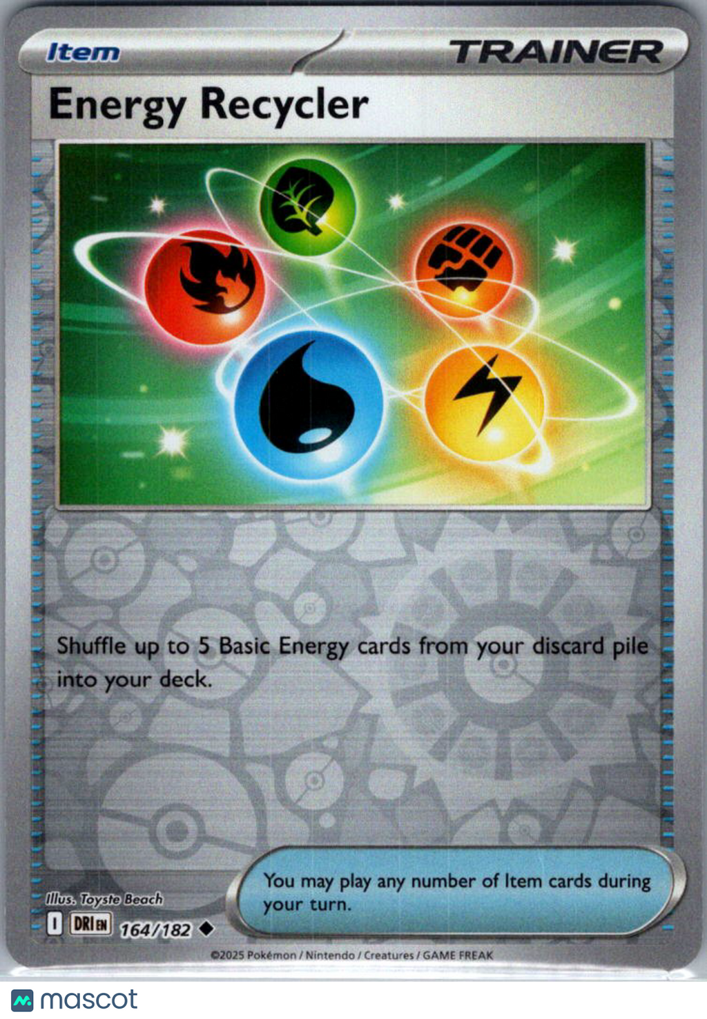 2025 Destined Rivals Energy Recycler Reverse Holo Uncommon #164/182