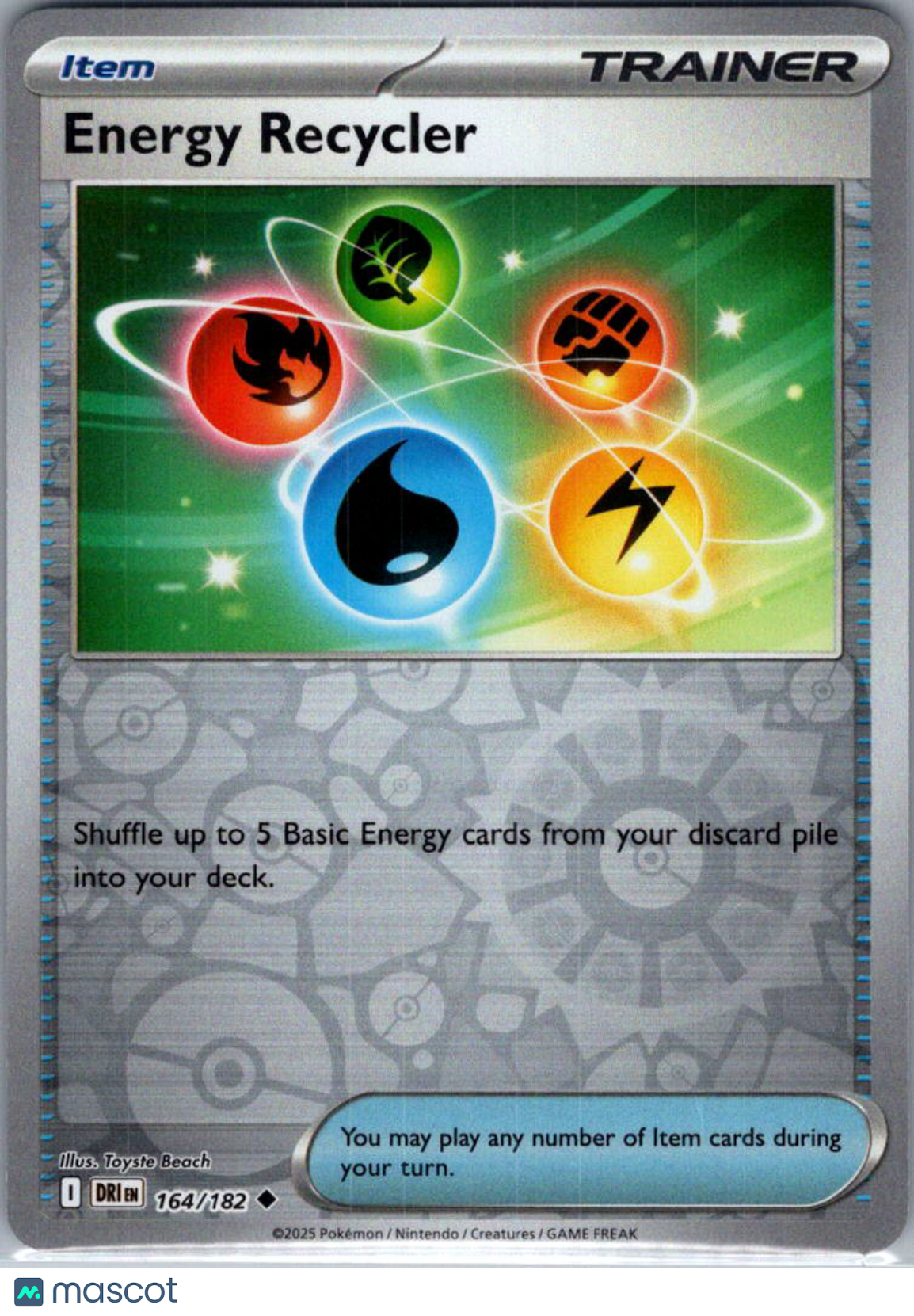 2025 Destined Rivals Energy Recycler Reverse Holo Uncommon #164/182